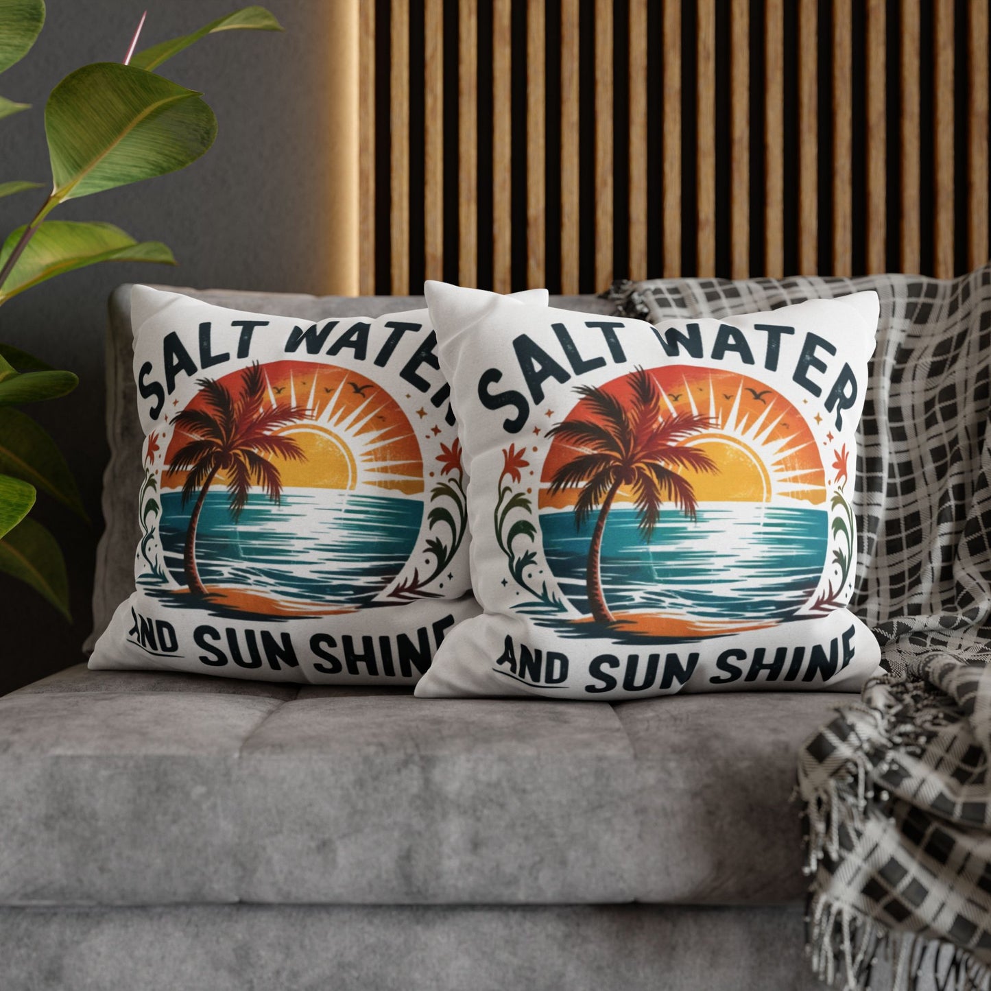 Tropical Beach Pillowcase with Sunset Vibes, Nautical Home Decor, Beach House Gift, Ocean Lover's Pillow Cover, Summer Decor - VYBE Shop