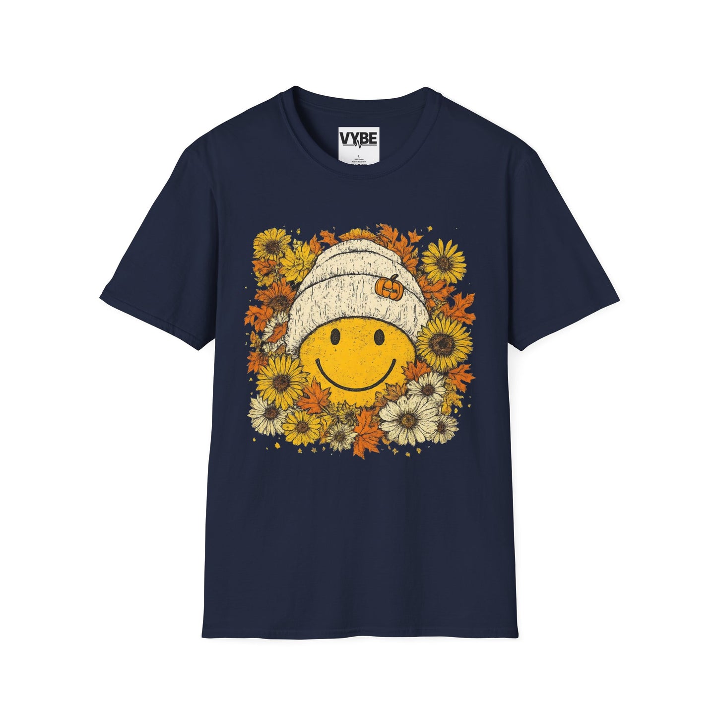 Fall- Happy Smile T-Shirt, Unisex Tee, Fall Fashion, Cute Graphic Shirt, Perfect for Autumn, Gifts for Her - VYBE Shop
