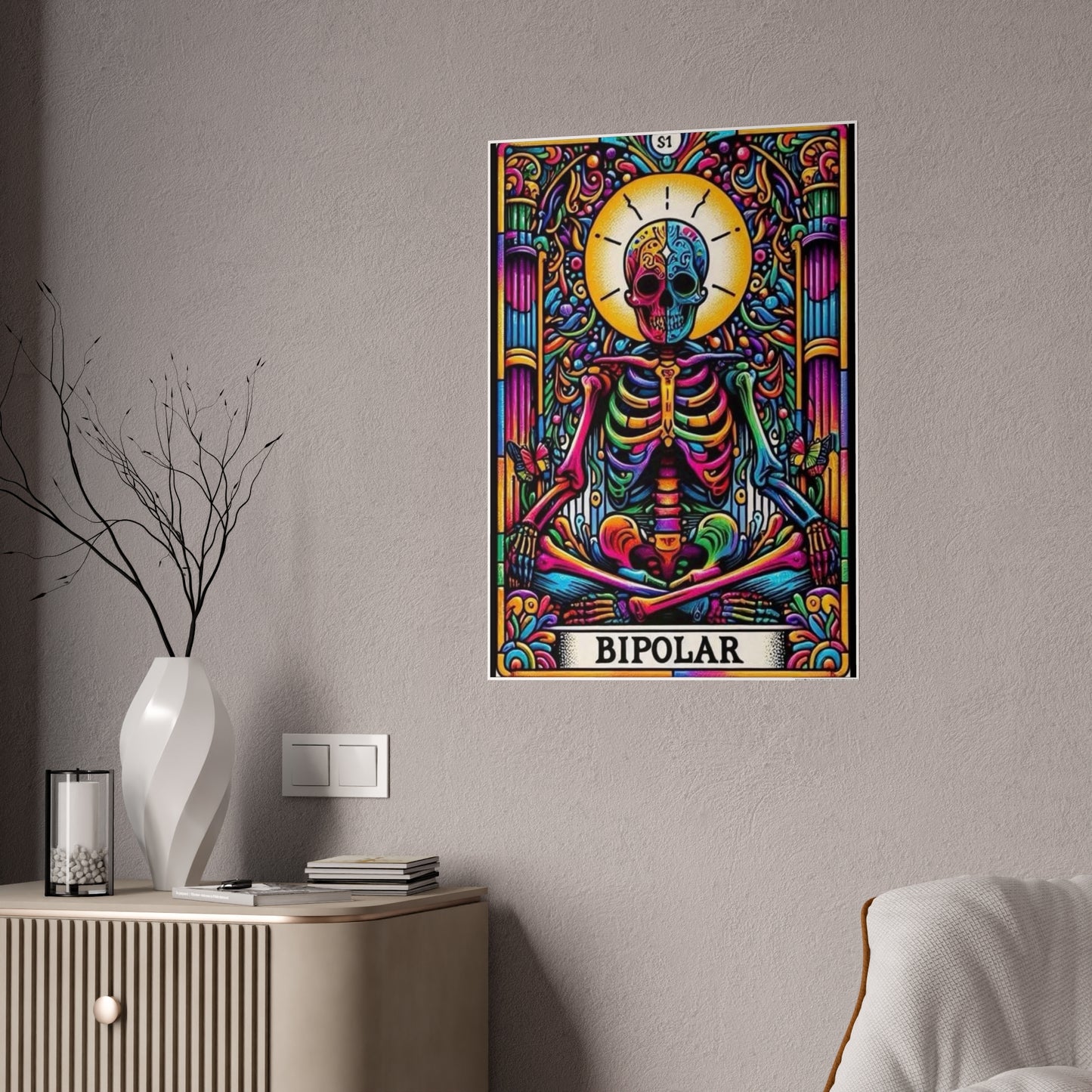 Vibrant Bipolar Tarot Poster - Funny Wall Art for Unique Home Decor - VYBE Shop