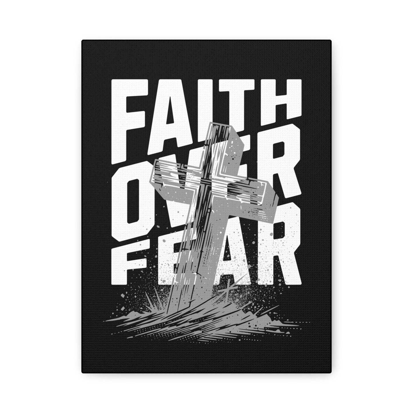 Religion- Faith Over Fear Canvas Print, Inspirational Wall Art, Religious Home Decor - VYBE Shop