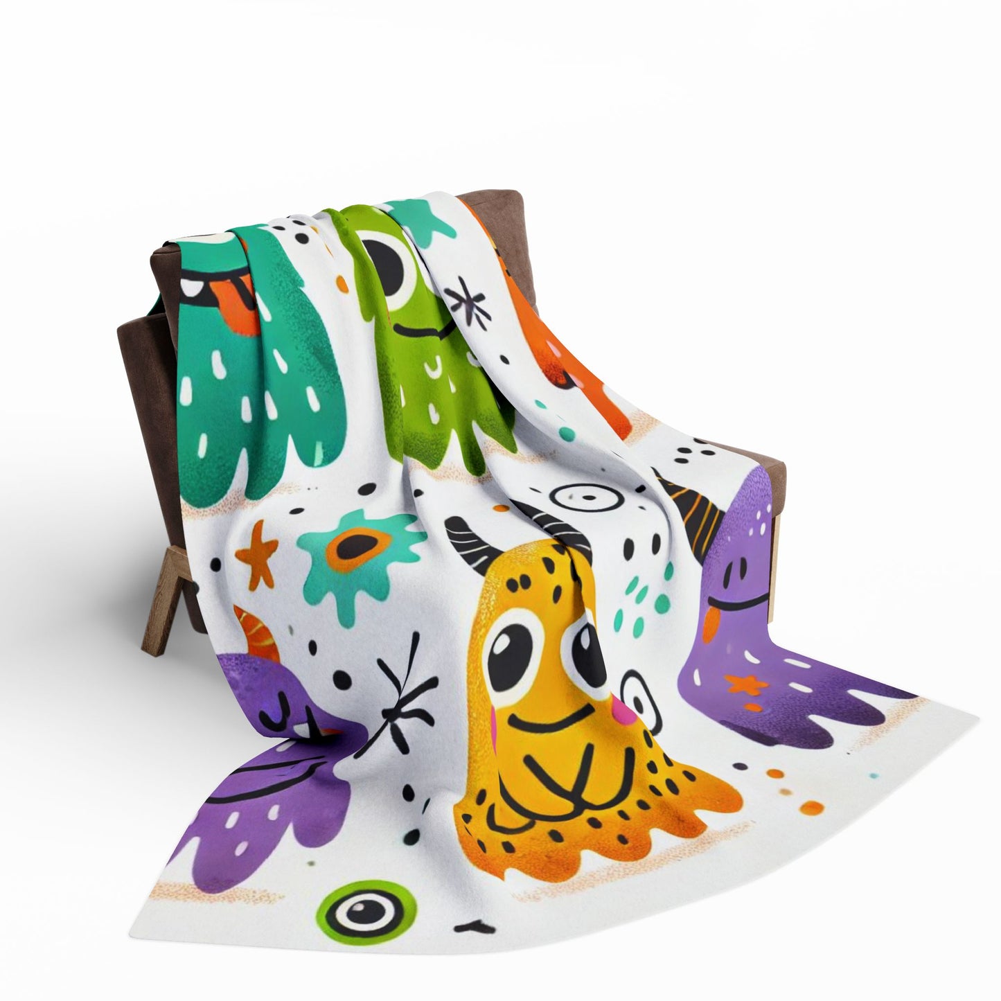 Kids Whimsical Monster Fleece Blanket