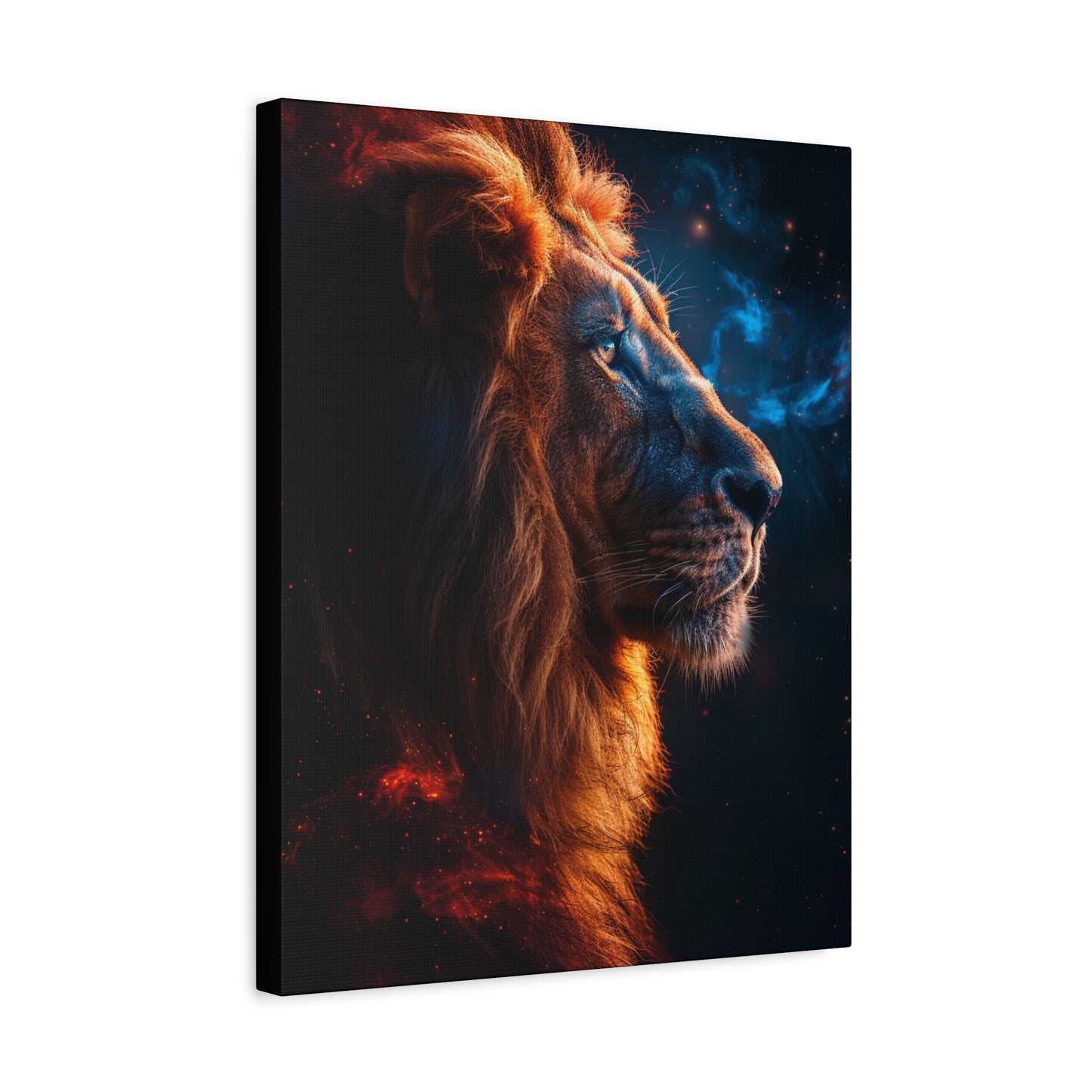 Galactic Lion Canvas Art Print, Cosmic Wall Decor, Animal Lover Gift, Unique Home Decoration, Inspirational Artwork - VYBE Shop