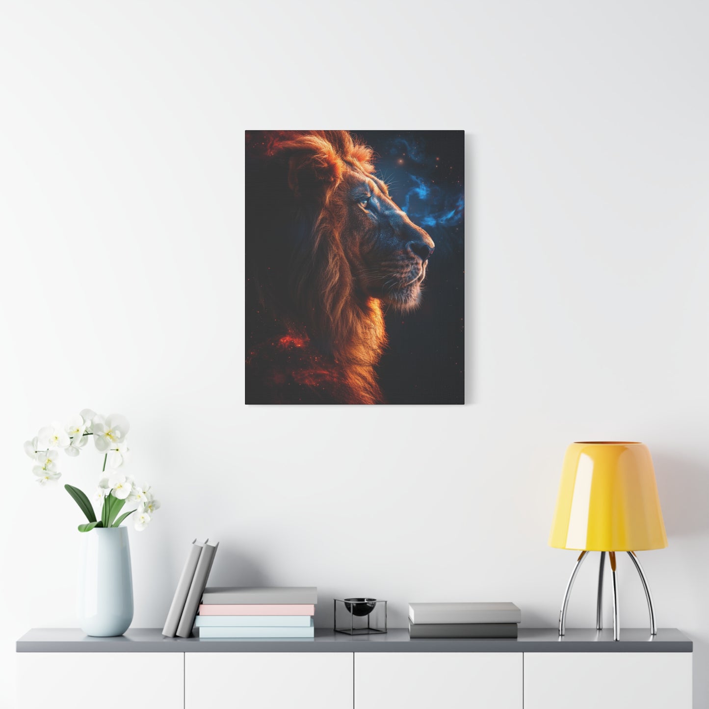 Galactic Lion Canvas Art Print, Cosmic Wall Decor, Animal Lover Gift, Unique Home Decoration, Inspirational Artwork - VYBE Shop