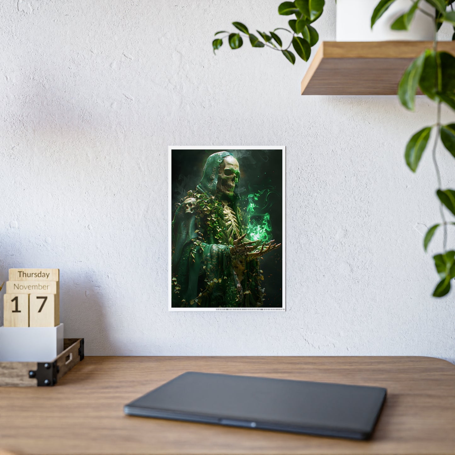 Skeleton Art Poster - Eerie Gothic Glassy Wall Art for Unique Home Decor - VYBE Shop