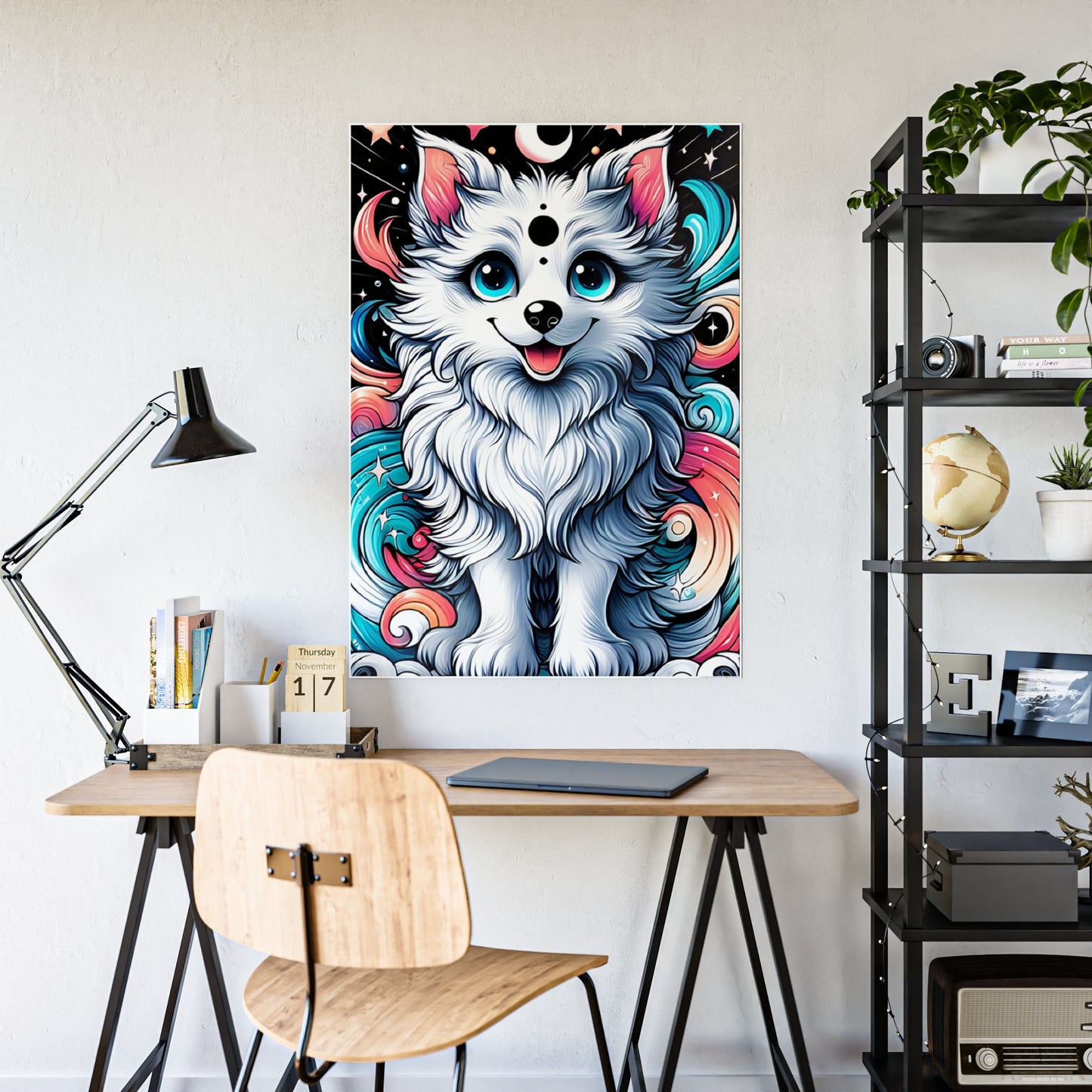 Glossy Wolf Art Poster, Colorful Animal Poster - VYBE Shop