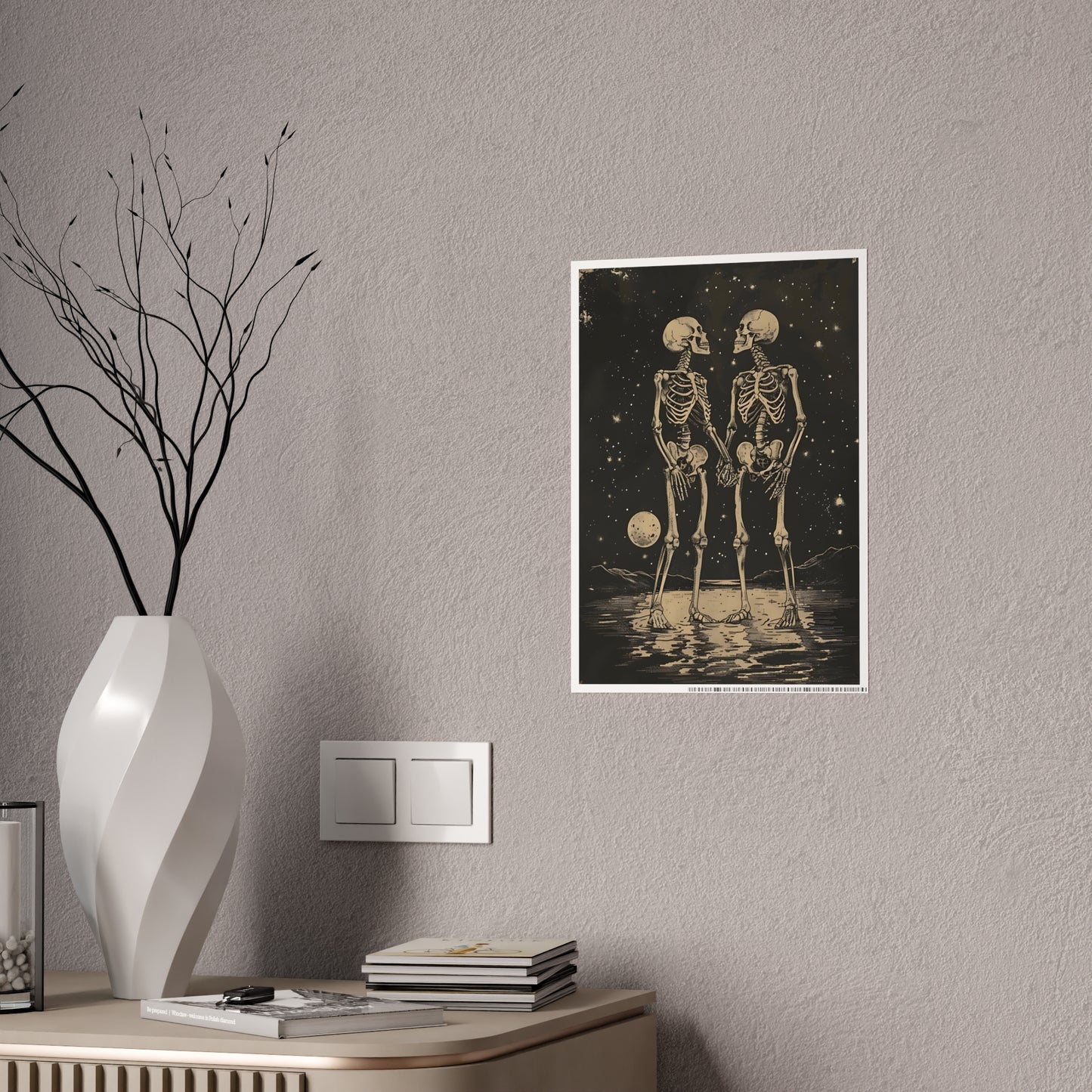 Skeleton Lovers Poster - Dark Aesthetic Decor and Gothic Home Accents - VYBE Shop