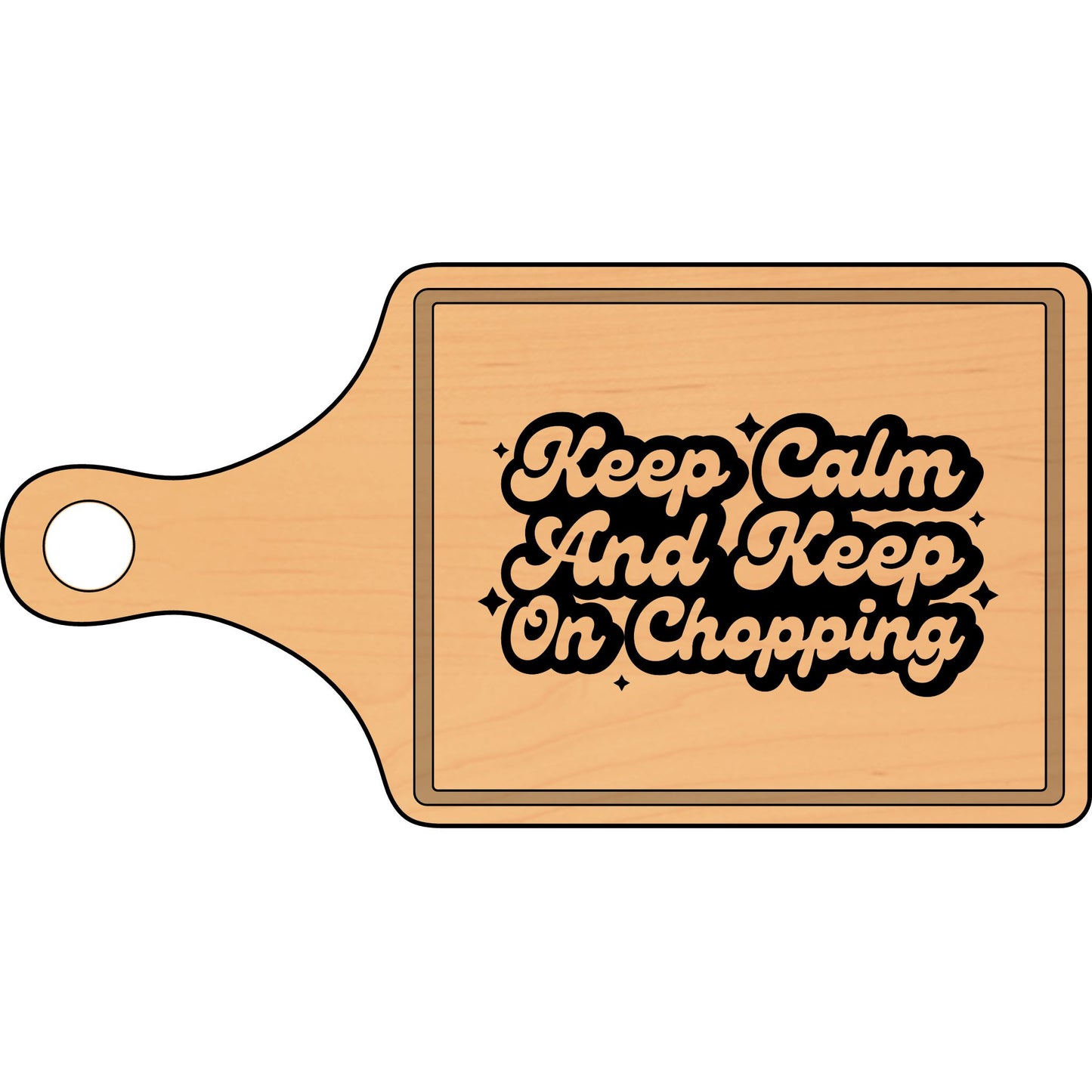 Keep On Chopping Wooden Cutting Board Gift - Engraved Kitchen Essential - VYBE Shop