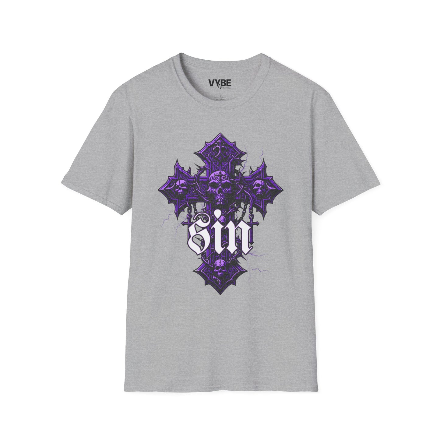Gothic Sin Cross T-Shirt - VYBE