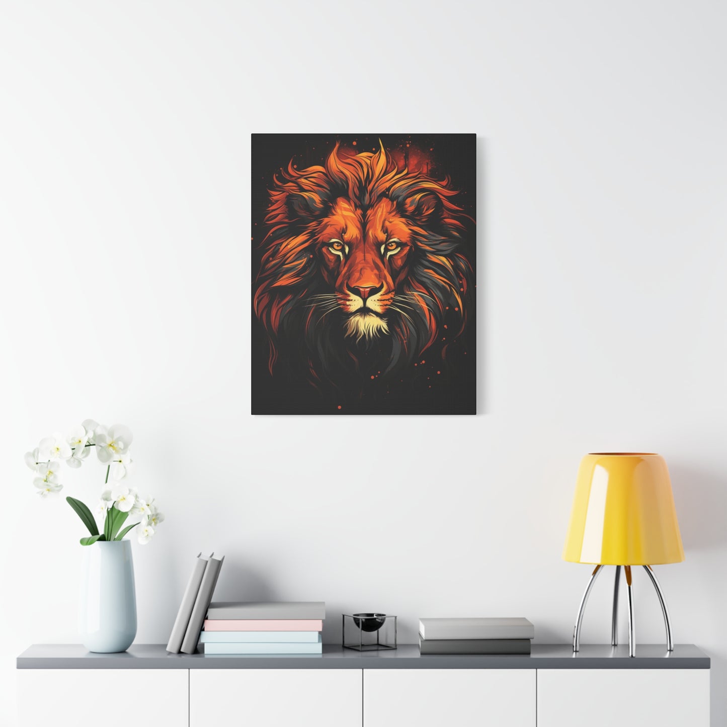 Vibrant Lion Art Canvas, Bold Wall Decor, Animal Lovers Gift, Safari Home Decor, Unique Art Piece for Any Room - VYBE Shop