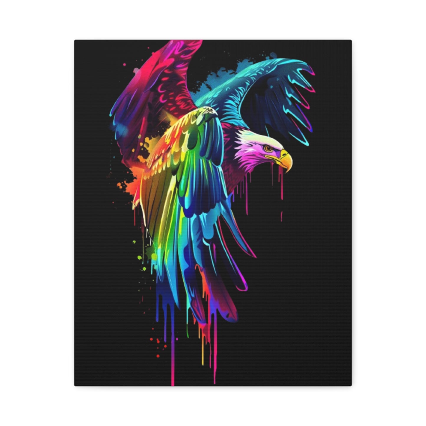 Neon Eagle Canvas Art, Colorful Wall Decor, Animal Lover Gift, Rainbow Decor, Home Sweet Home, Colorful Eagle Painting - VYBE Shop
