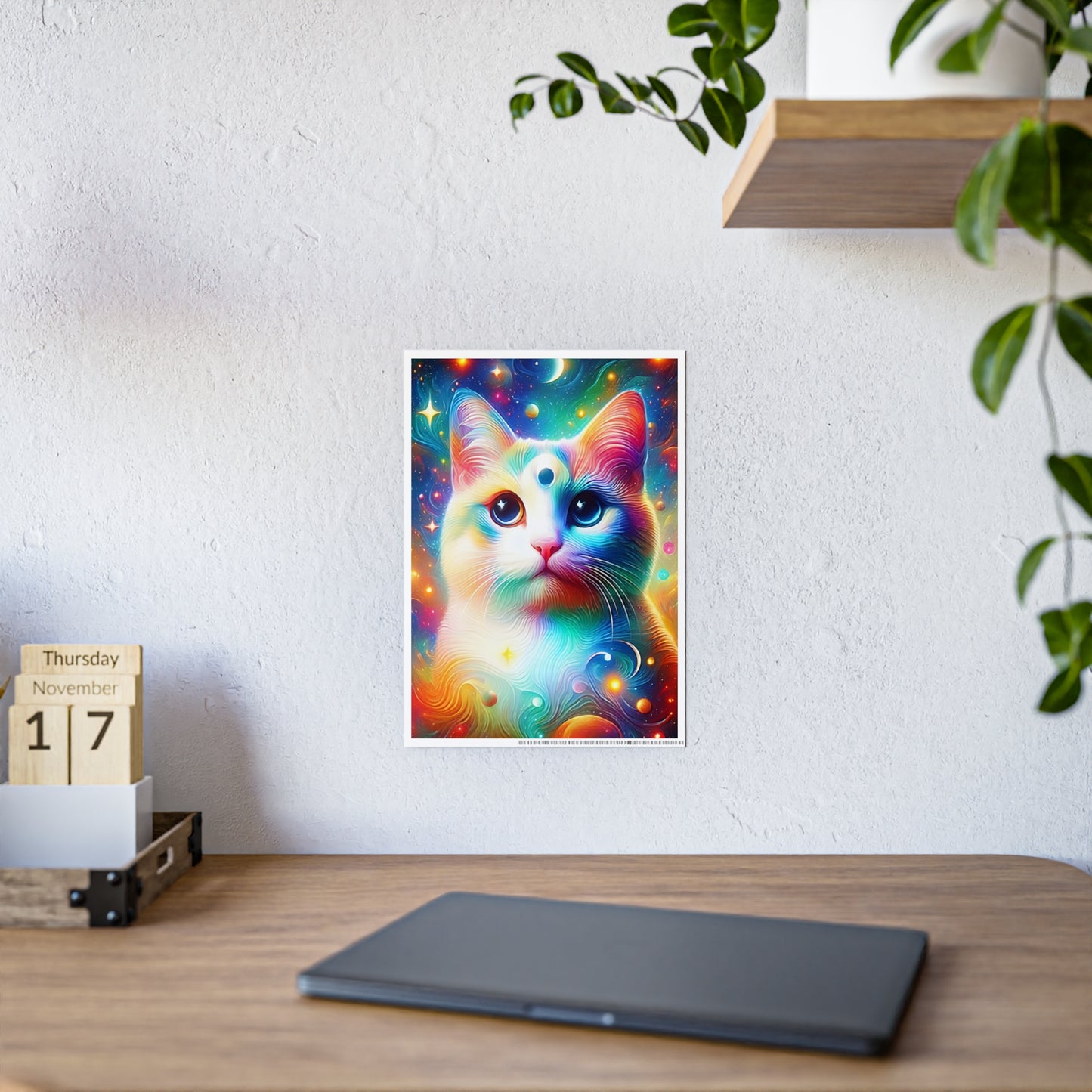 Colorful Cat Poster - Vibrant Home Decor, Pet Lover Gift, Wall Art, Cat Lover Decor, Vibrant Art Print - VYBE Shop