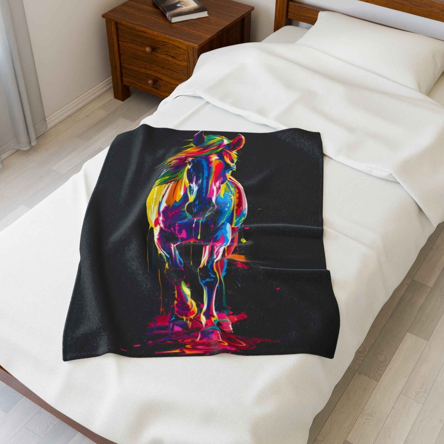 Vibrant Horse Plush Blanket for Cozy Comfort and Style