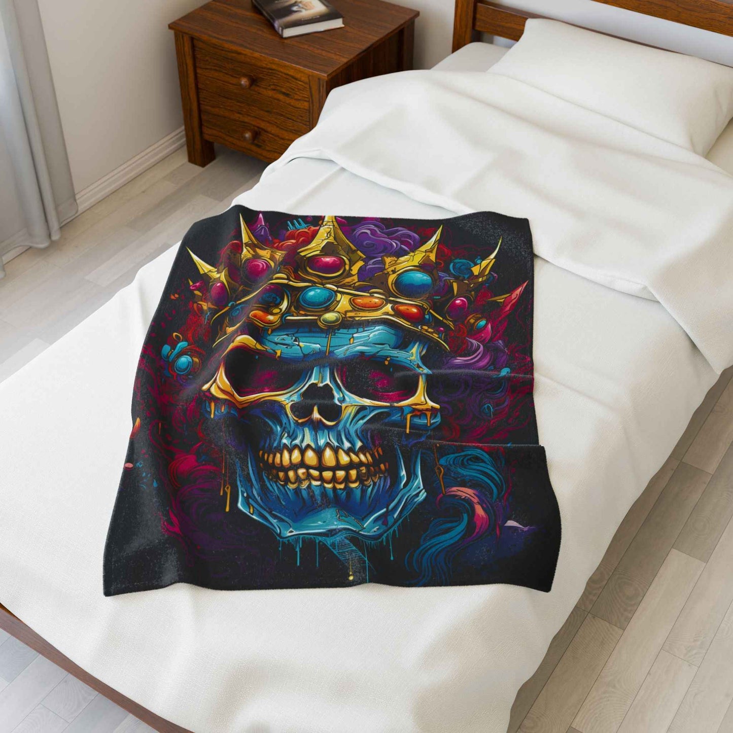 Vibrant Skull Plush Blanket