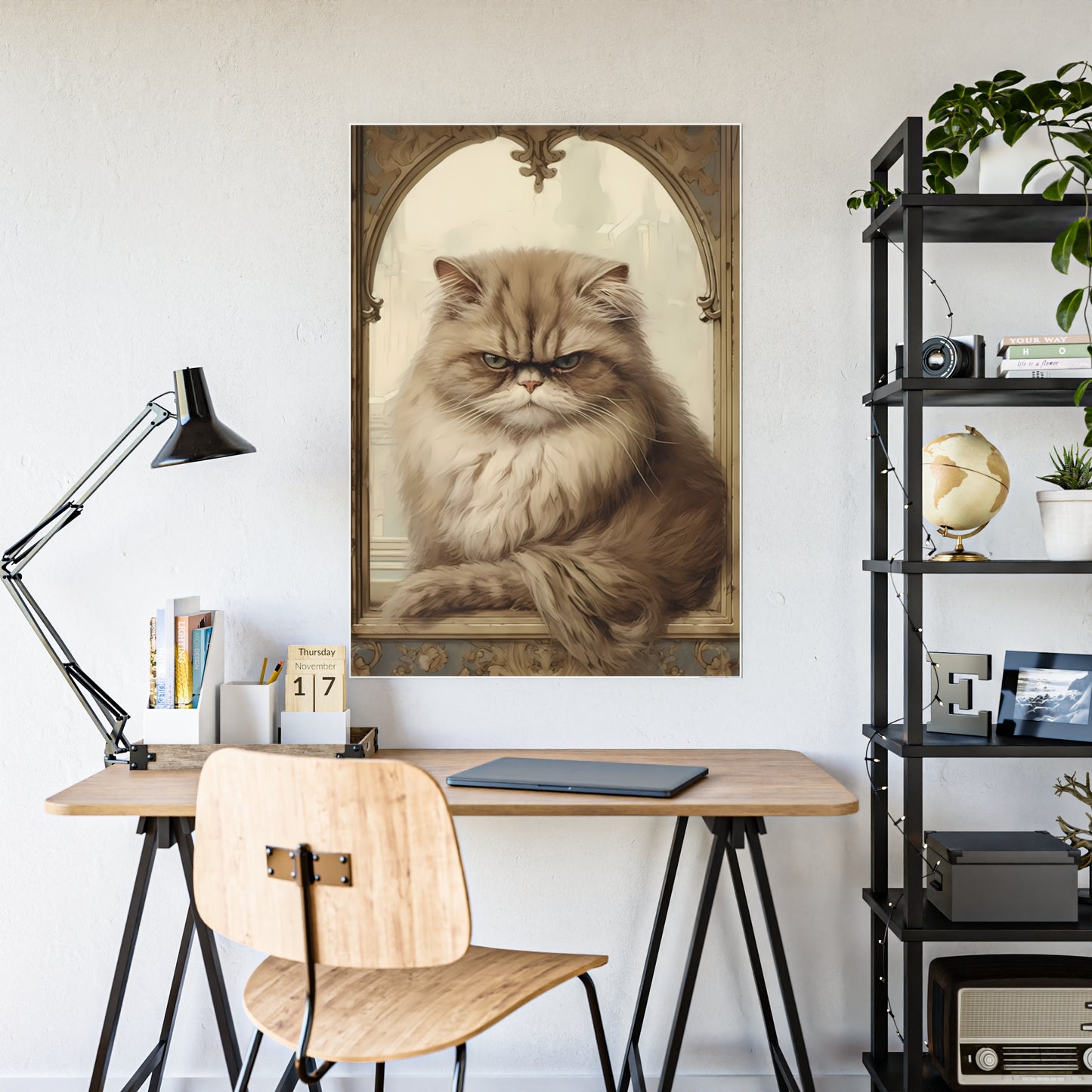 Glossy Kitty Art Poster, Cat Lover Gift, Vintage Style Poster - VYBE Shop
