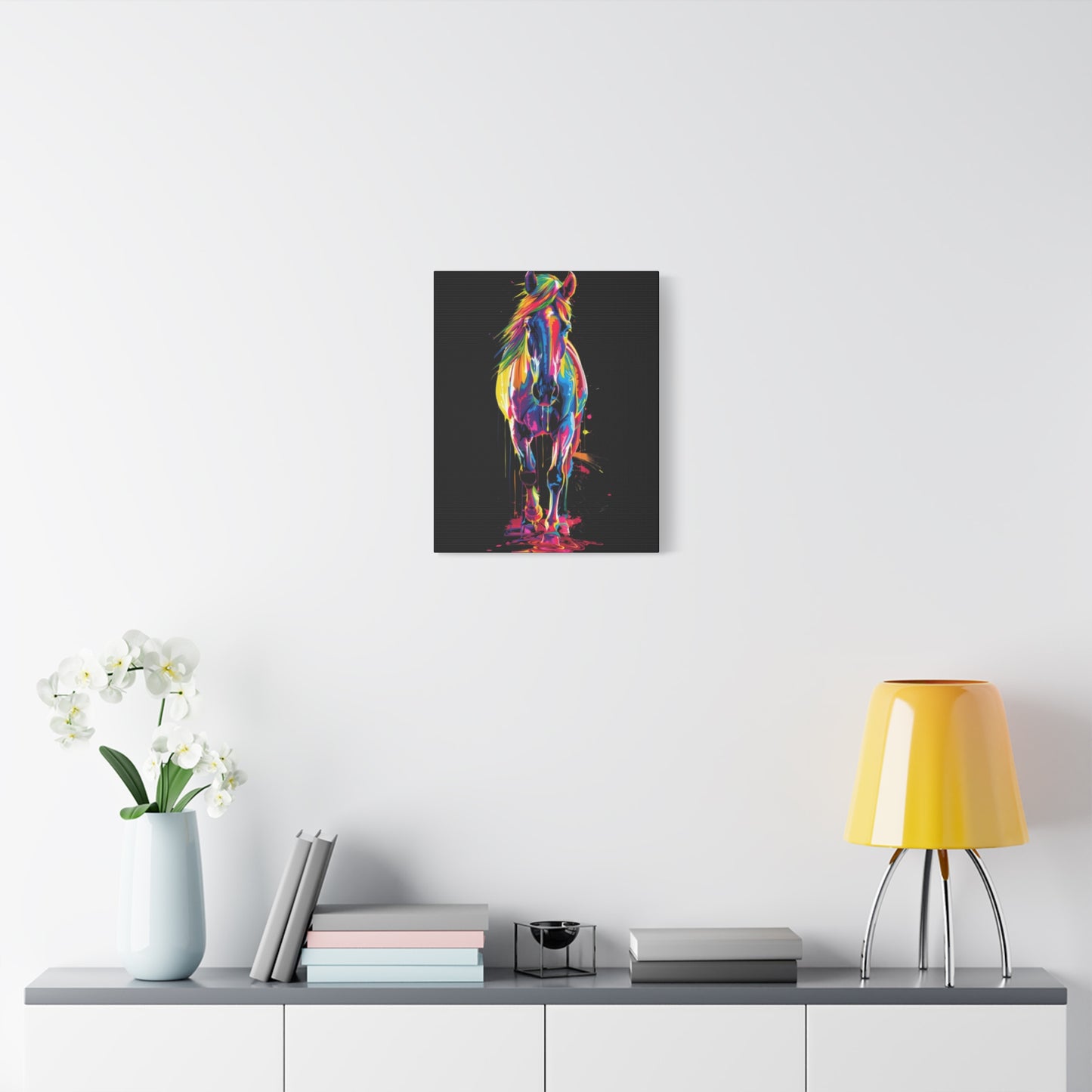 Neon Horse Canvas Art Print, Colorful Wall Decor for Animal Lovers, Horse Lover Gift, Equine Home Decor, Art for Kids Room - VYBE Shop