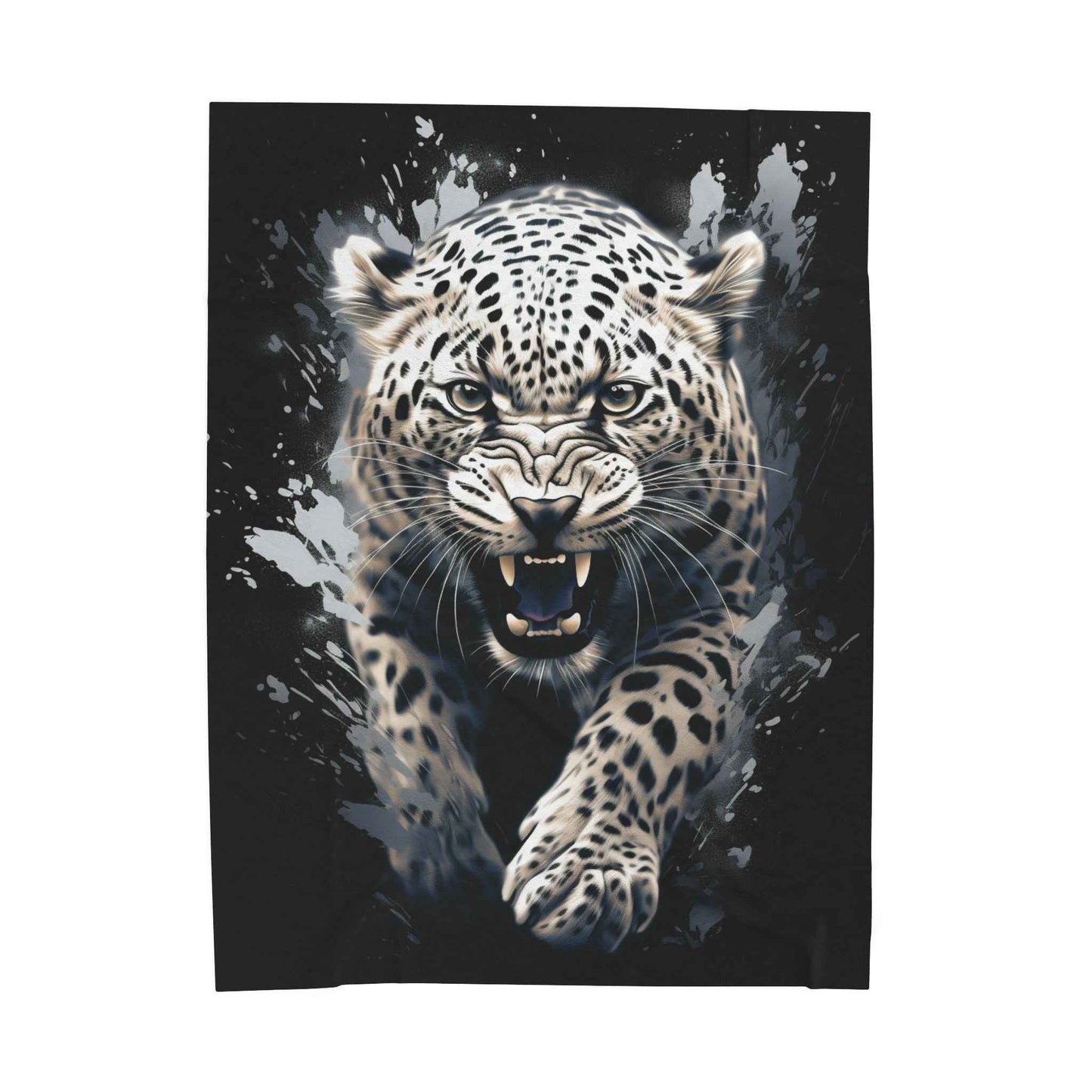 Fierce Leopard Plush Blanket