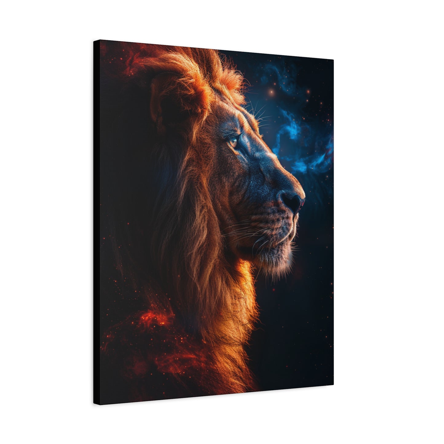 Galactic Lion Canvas Art Print, Cosmic Wall Decor, Animal Lover Gift, Unique Home Decoration, Inspirational Artwork - VYBE Shop