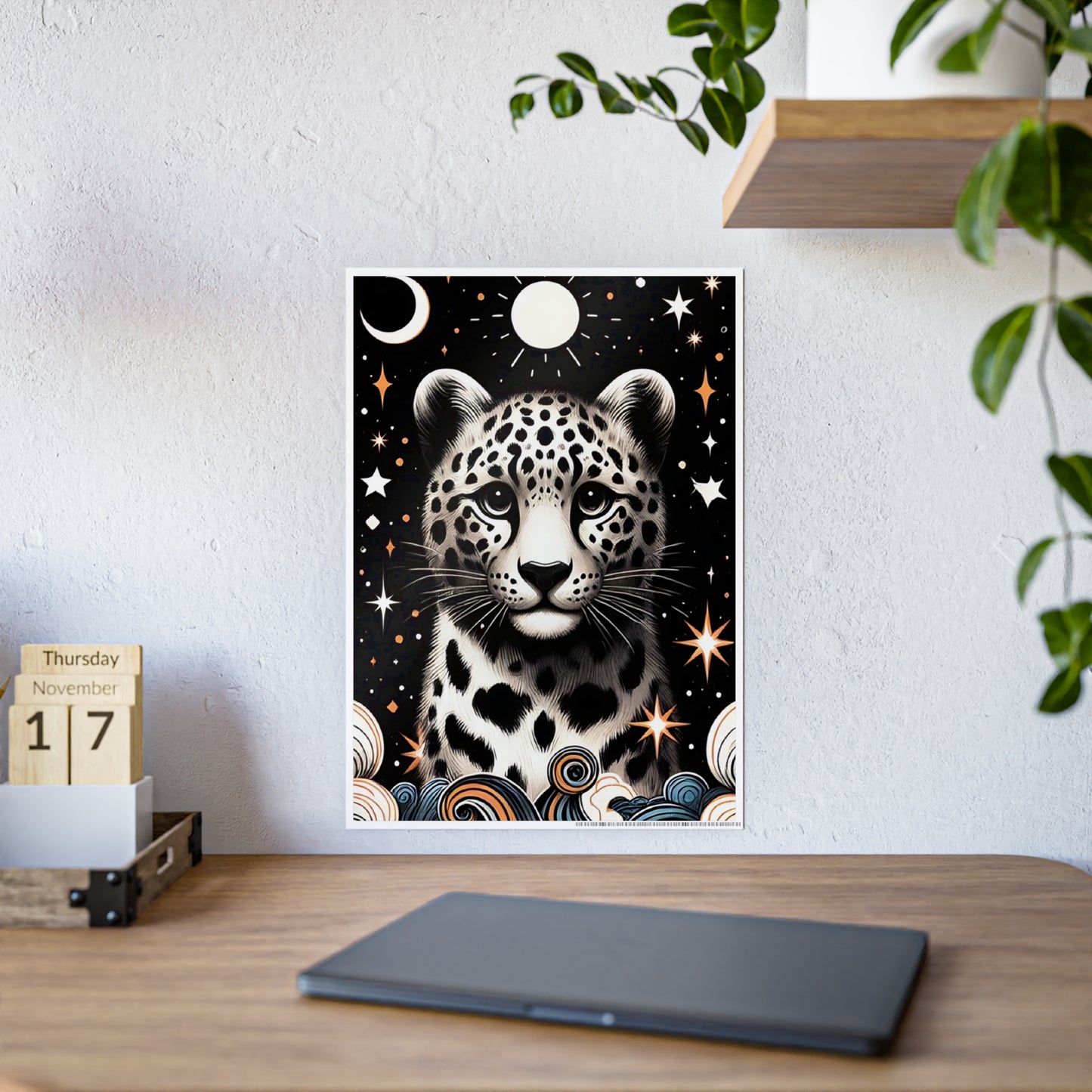 Leopard Art Poster, Glossy Wall Poster - VYBE Shop
