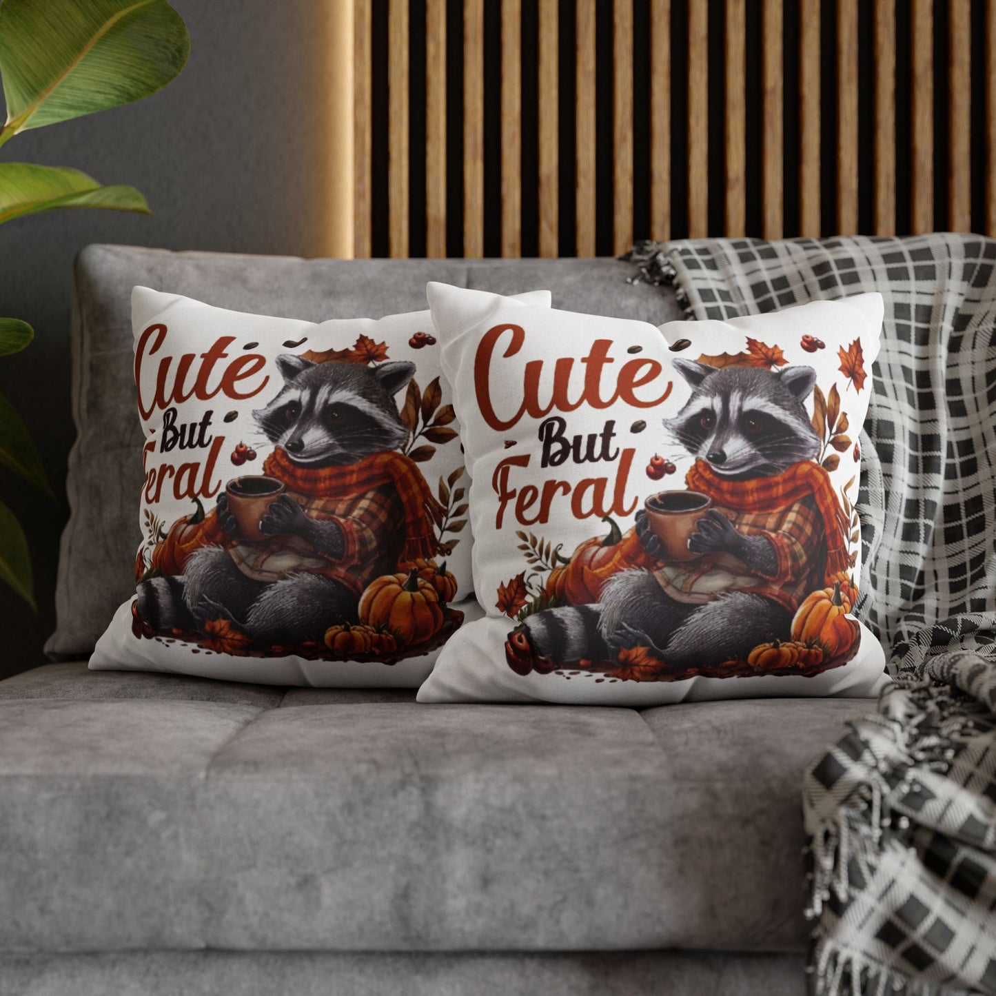 Cute Raccoon Pillowcase | Cozy Fall Decor for Animal Lovers, Autumn Home Accent Decorative Cushion Cover - VYBE Shop