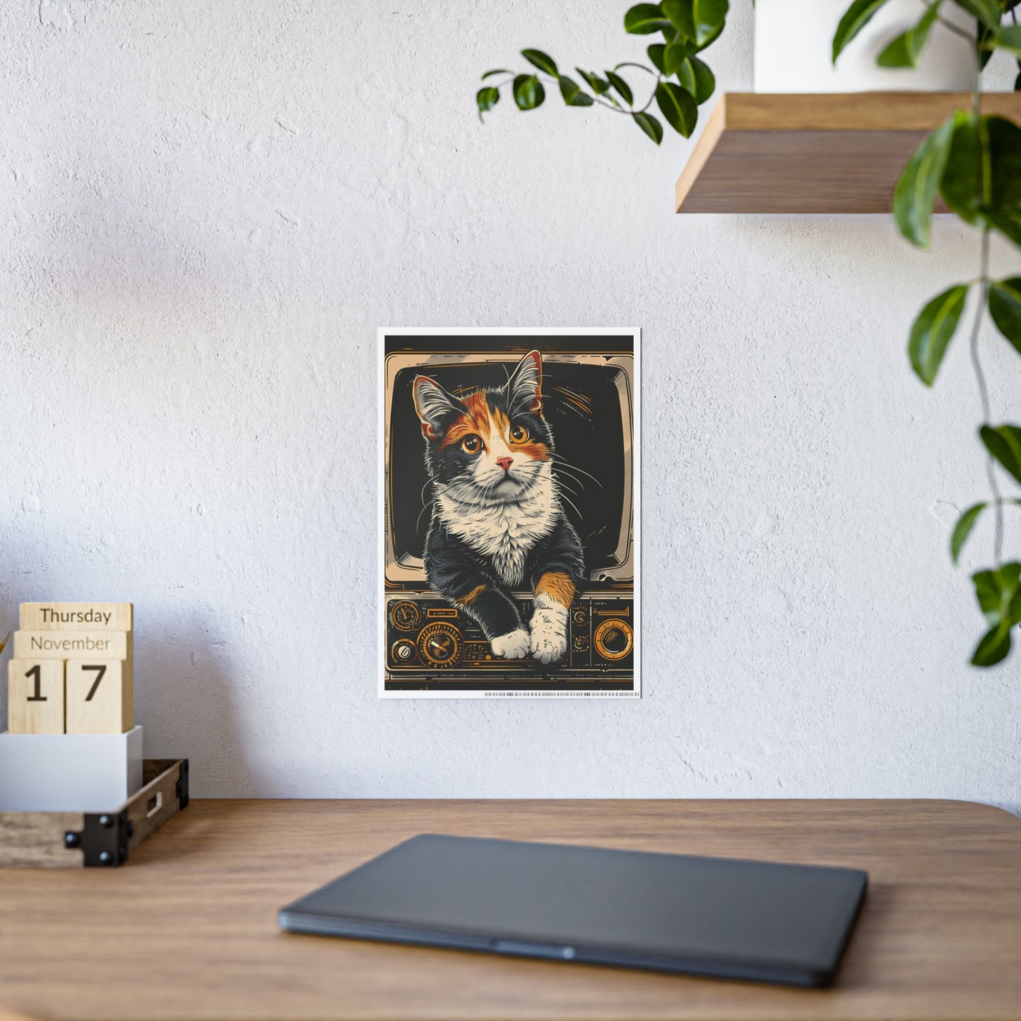 Cat Charming Cat Gloss Poster, Cat Lover Wall Art, Vintage Style Cat Print - VYBE Shop
