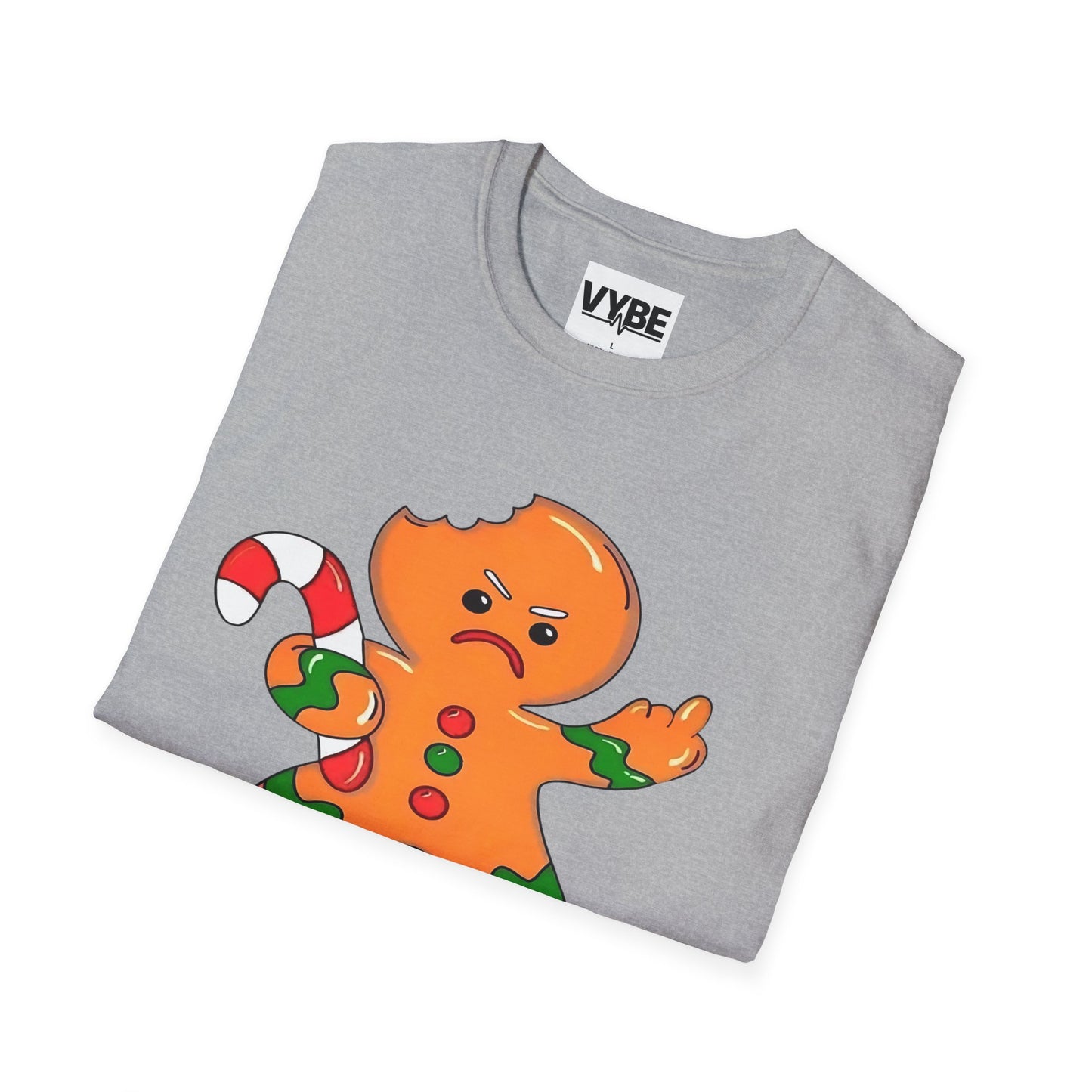 Christmas- Funny Gingerbread T-Shirt, Unisex Humor Tee, Holiday Gift, Christmas Apparel, Cute Seasonal Shirt, Bite Me Design - VYBE Shop