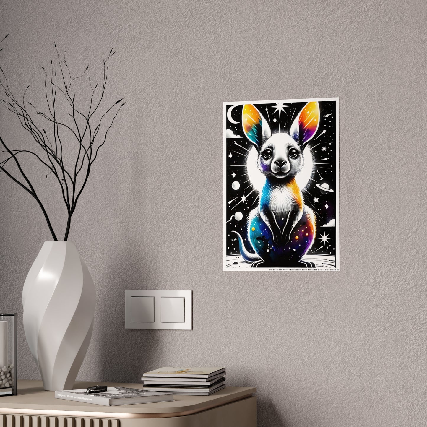 Vibrant Animal Wall Art Print, Glossy Poster of Colorful Rabbit Design - VYBE Shop