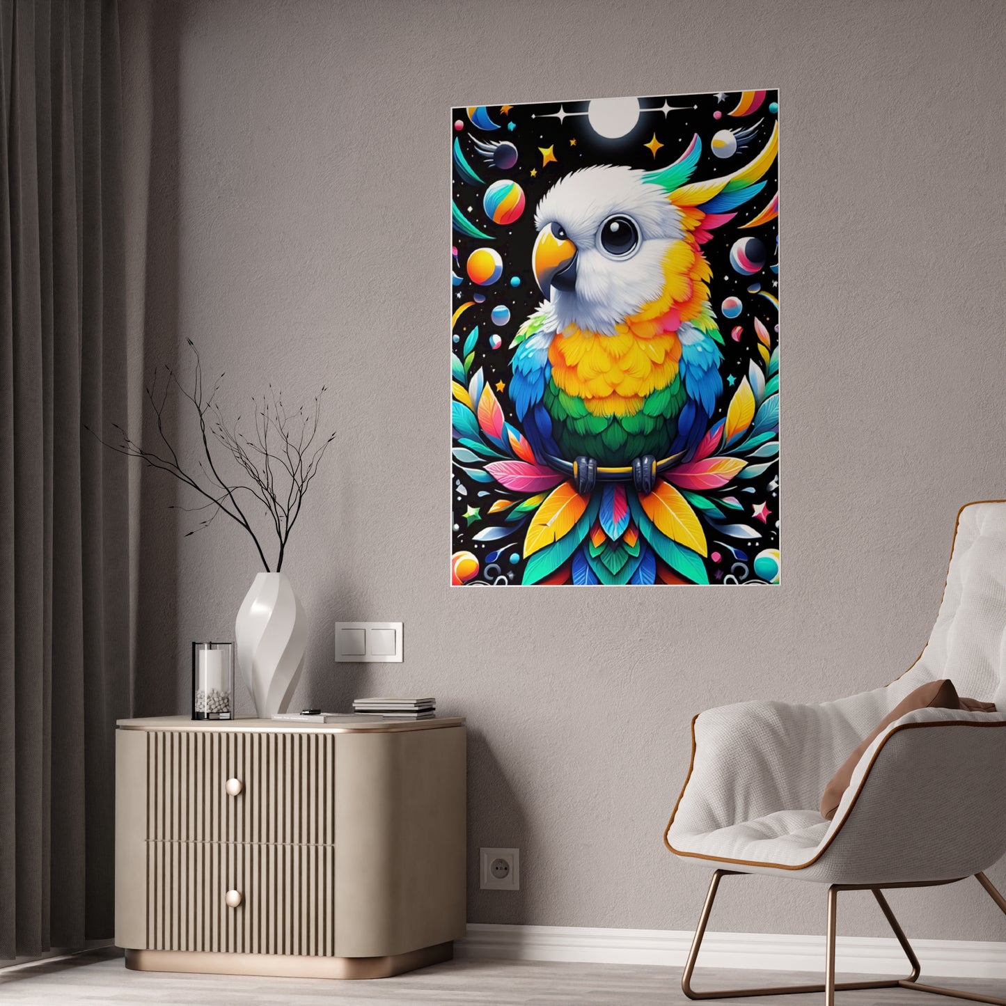 Colorful Bird Poster, Glossy Art Print - VYBE Shop