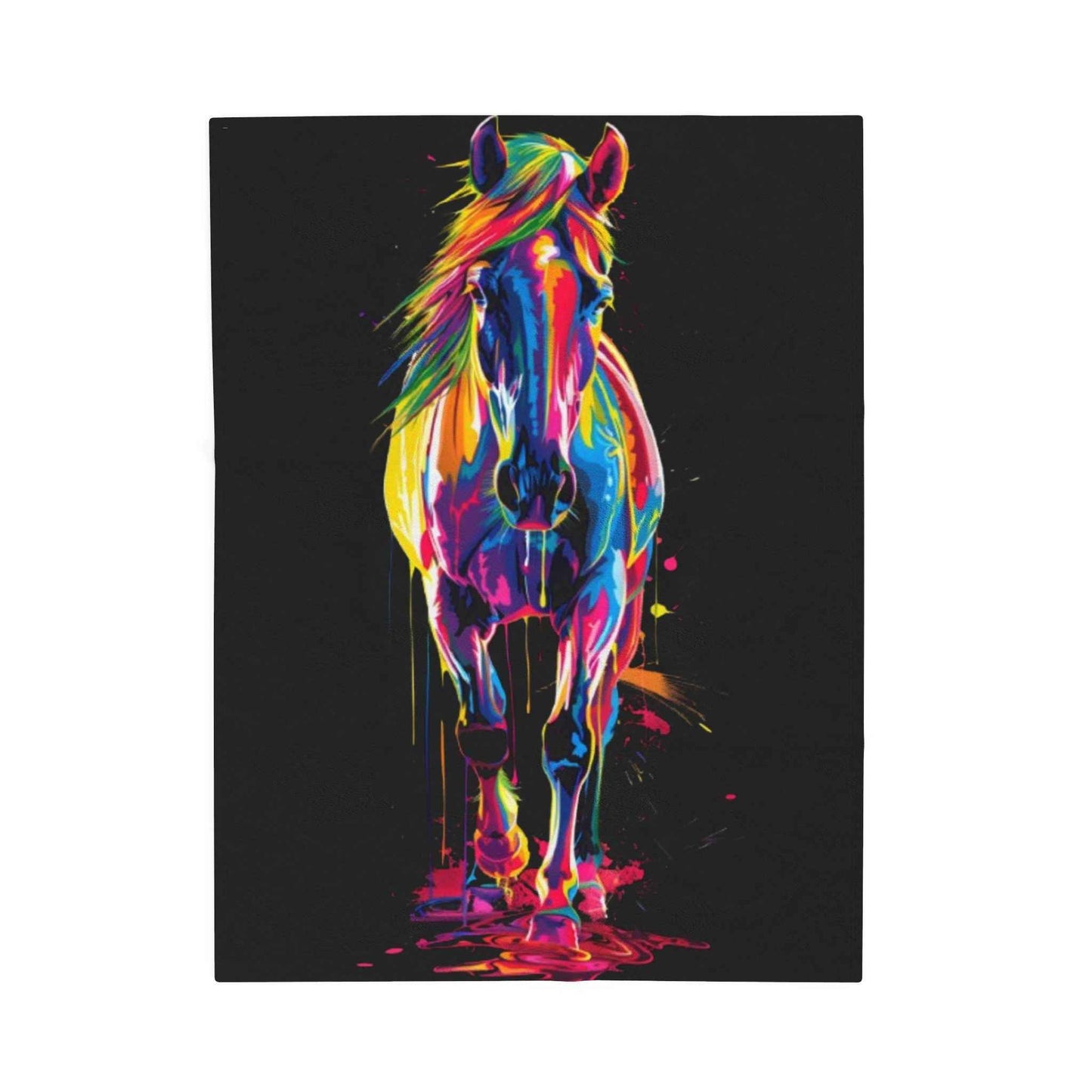 Vibrant Horse Plush Blanket for Cozy Comfort and Style