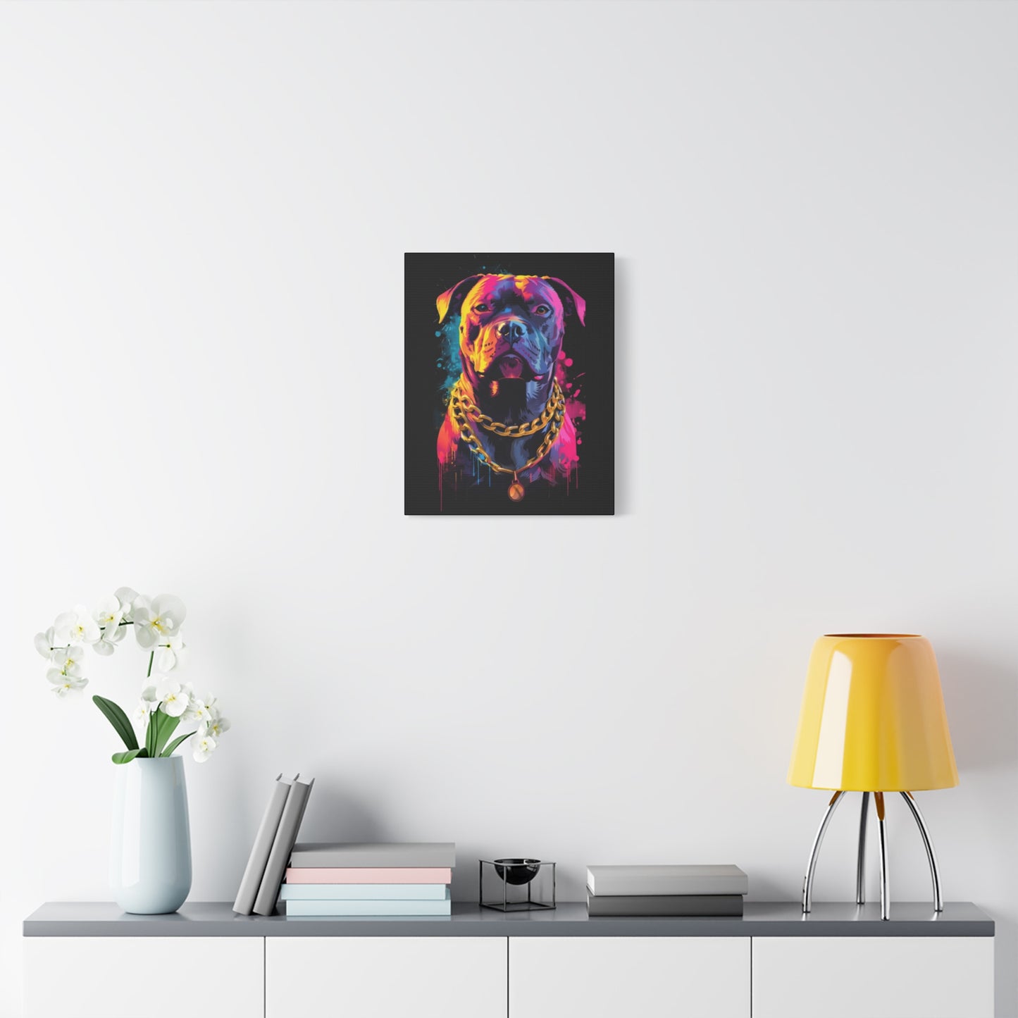 Vibrant Dog Portrait Canvas Art, Dog Lover Gift, Home Decor, Unique Wall Art, Pet Memorial Decoration, Colorful Art Print - VYBE Shop
