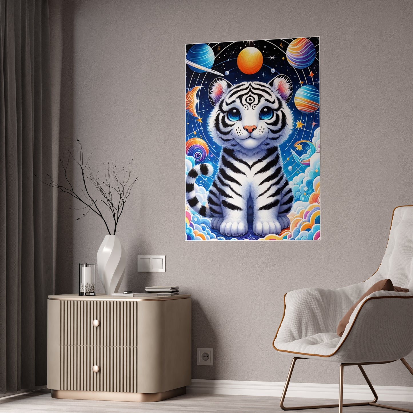 Vibrant Tiger Art - Colorful Animal Gloss Poster - VYBE Shop