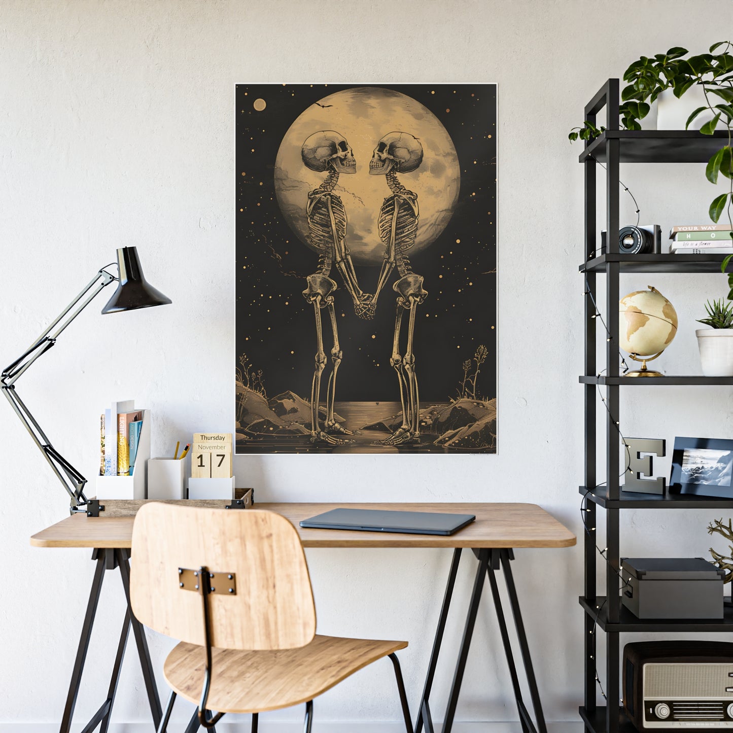Skeleton Love Art Poster | Unique Gothic Home Decor and Wall Art - VYBE Shop