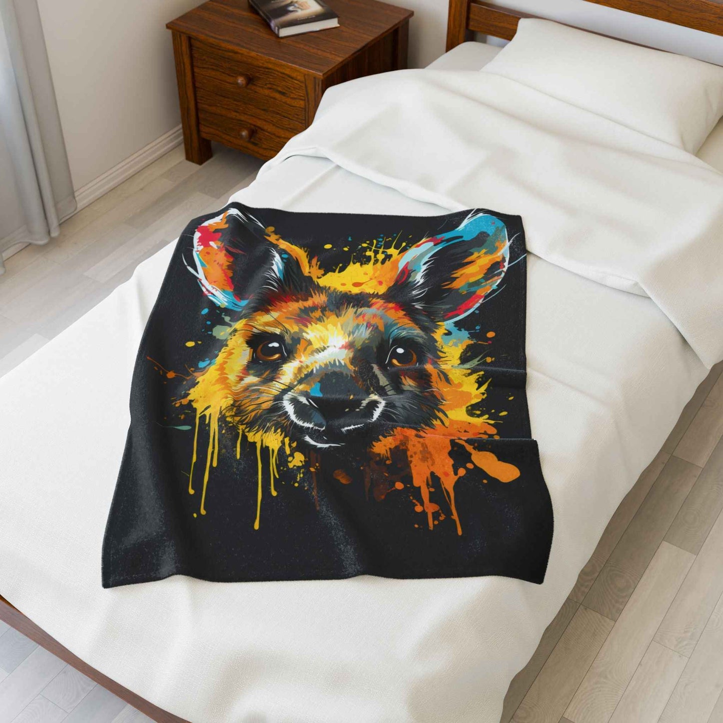 Colorful Kangaroo Plush Blanket