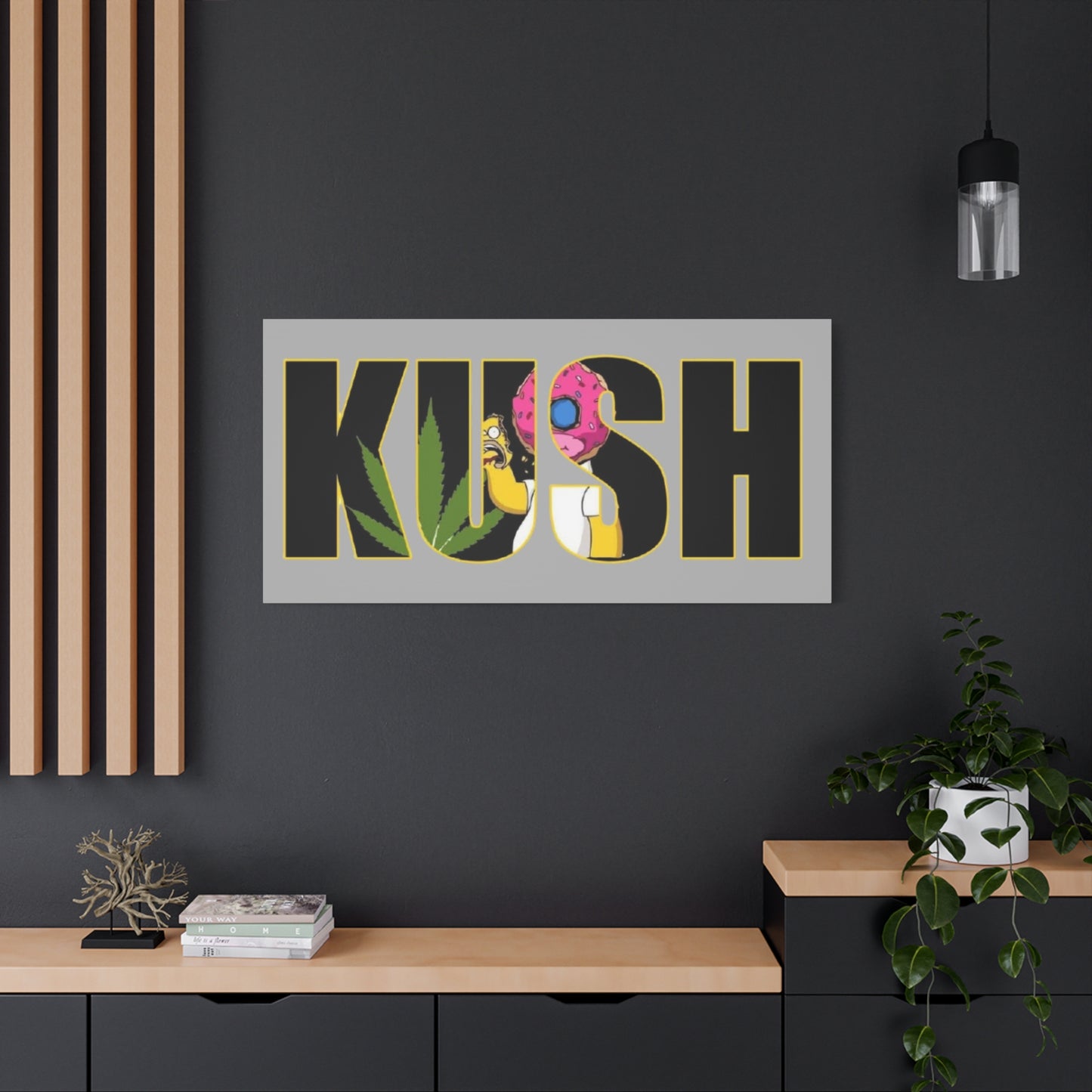 Colorful Cannabis KUSH Wall Art, Stretched Canvas Print, Unique Home Decor, Gift for Smokers, KUSH Design - VYBE Shop