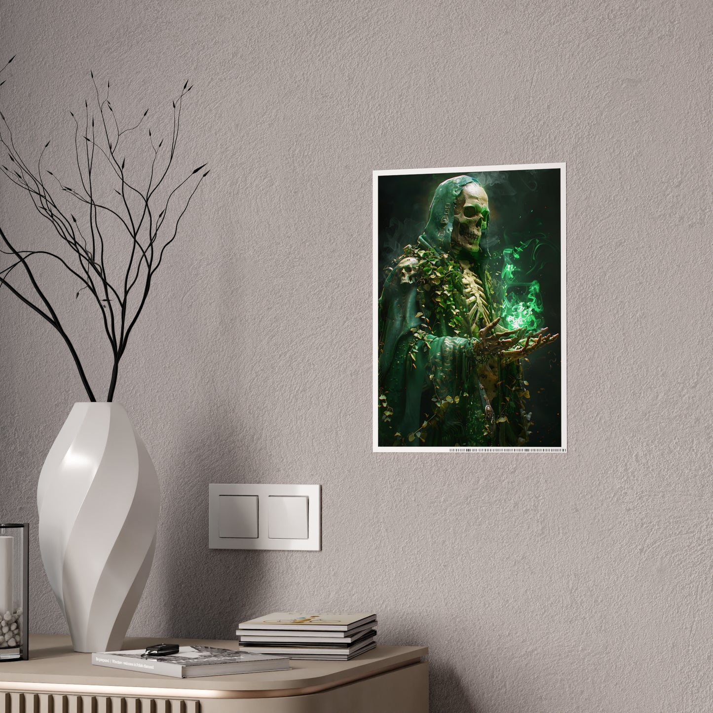 Skeleton Art Poster - Eerie Gothic Glassy Wall Art for Unique Home Decor - VYBE Shop