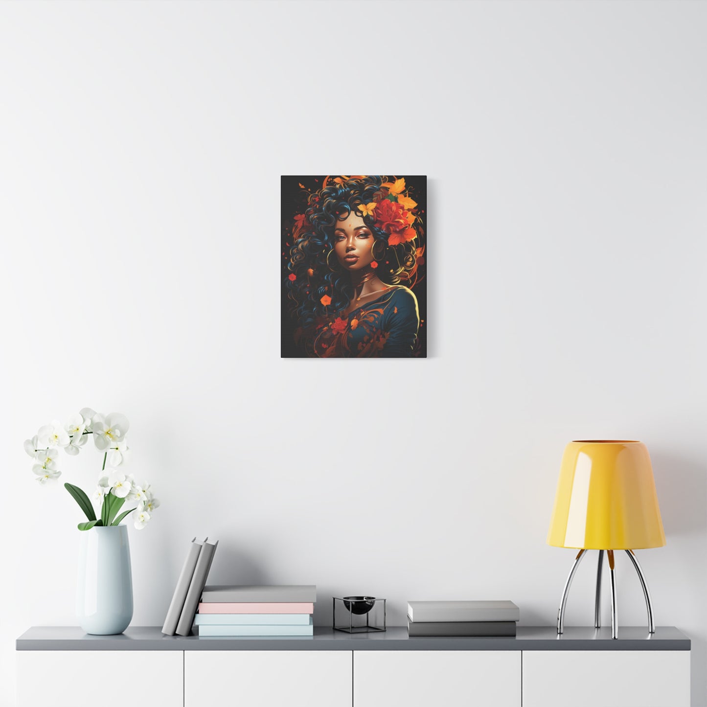 Canvas Wall Art featuring Vibrant Autumn Queen Design, Home Decor, Gift for Art Lovers, Fall Aesthetic, Boho Style - VYBE Shop