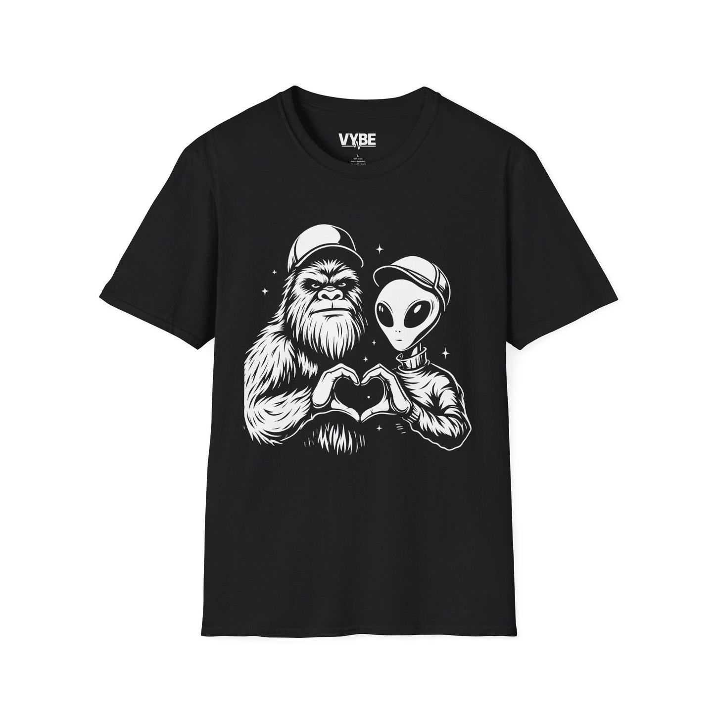 Funny- Yeti and Alien Love Graphic Tee - VYBE Shop