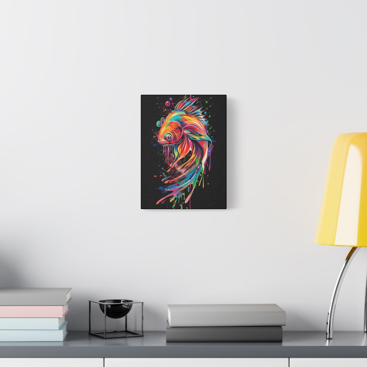 Neon Fish Canvas Art, Colorful Wall Decor, Artistic Home Accent, Gift for Fish Lovers, Unique Ocean Decor, Bright and Cheerful Wall Art - VYBE Shop