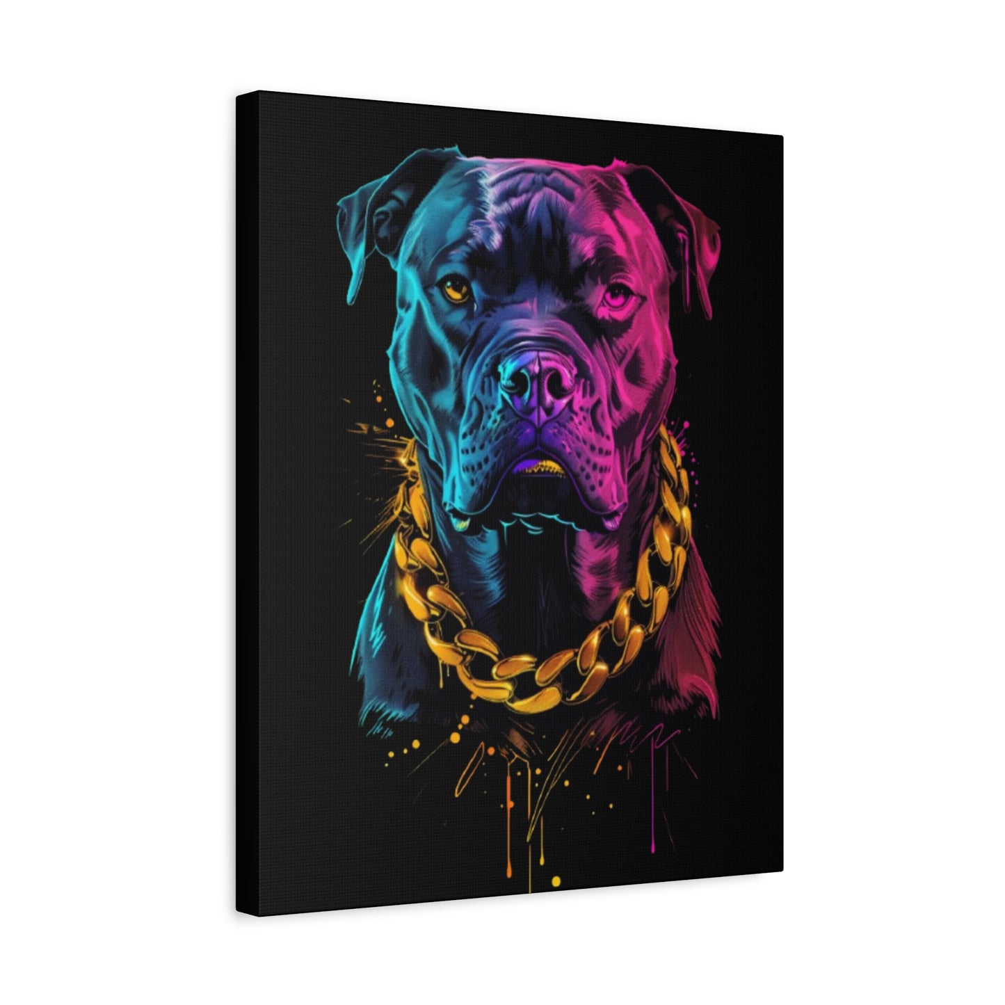 Neon Dog Portrait Canvas Print, Colorful Pet Art Wall Decor, Dog Lover Gift, Home Decoration, Unique Pet Memorial - VYBE Shop