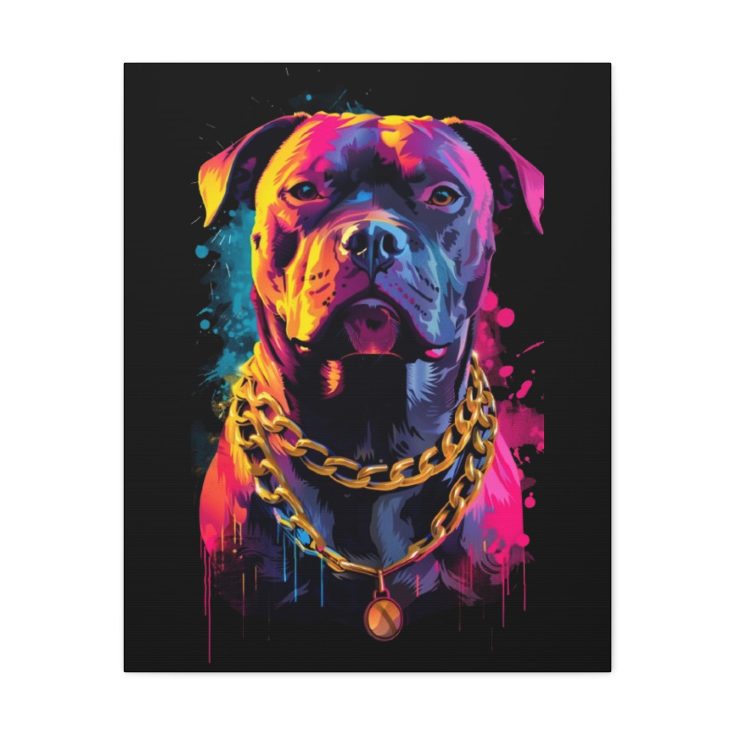 Vibrant Dog Portrait Canvas Art, Dog Lover Gift, Home Decor, Unique Wall Art, Pet Memorial Decoration, Colorful Art Print - VYBE Shop