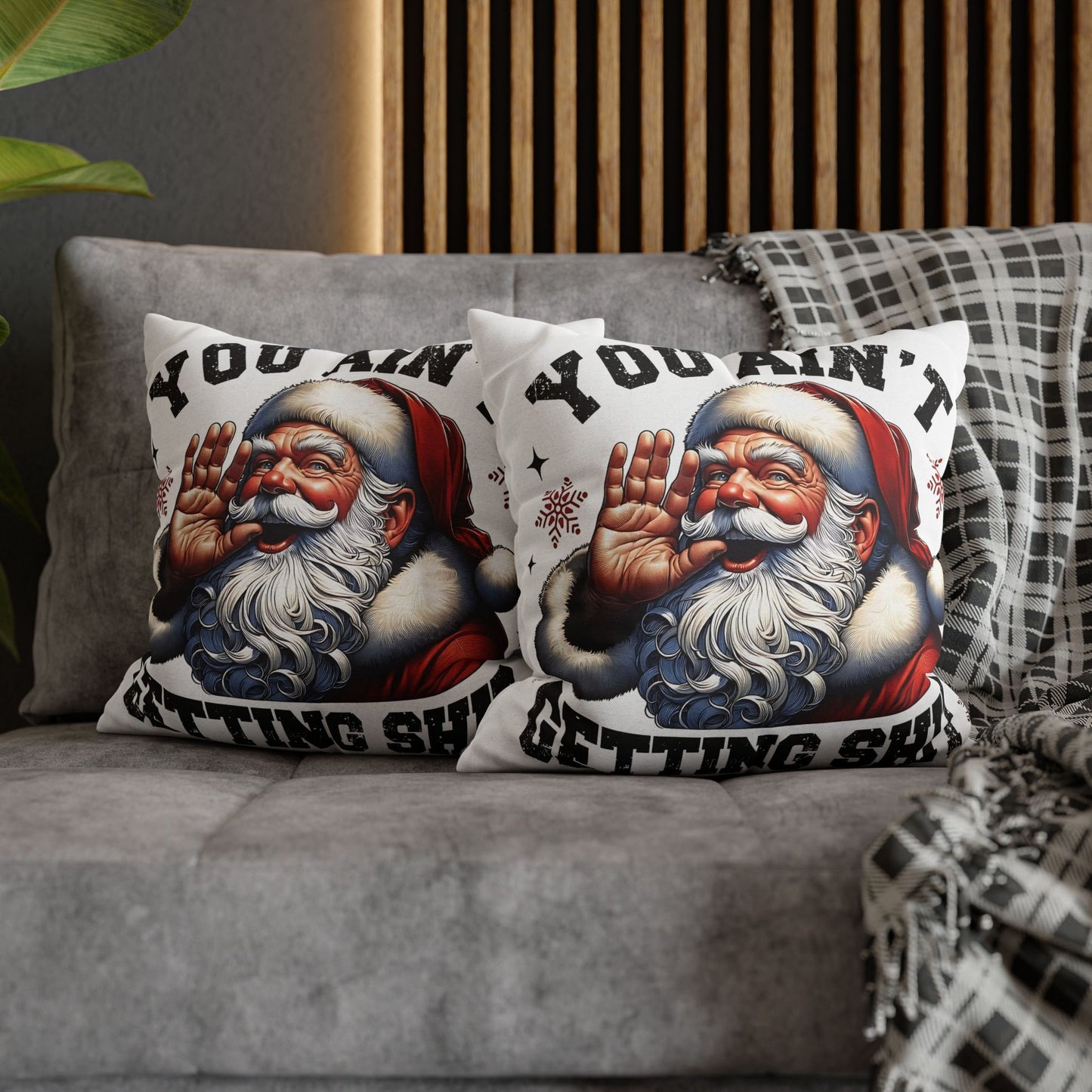 Funny Santa Pillowcase for Holiday Decor, Christmas Gift, Holiday Throw Pillow, Cozy Home Decor, Novelty Pillow - VYBE Shop