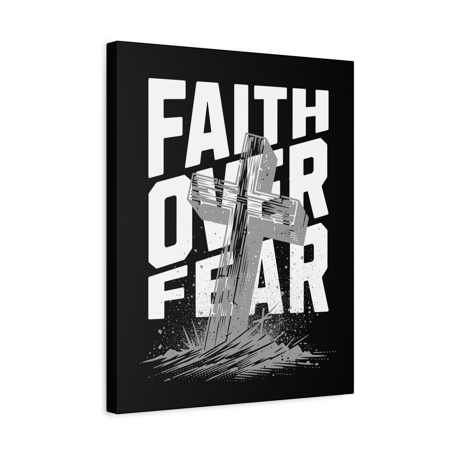 Religion- Faith Over Fear Canvas Print, Inspirational Wall Art, Religious Home Decor - VYBE Shop