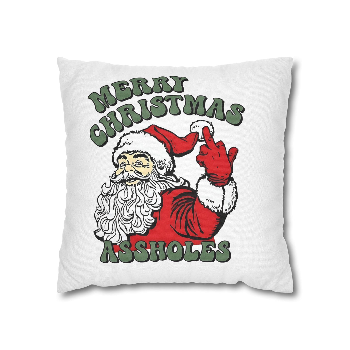 Funny Holiday Pillowcase, Merry Christmas Pillow, Quirky Christmas Decor, Santa Pillow, Gift for Friends, Home Decor - VYBE Shop