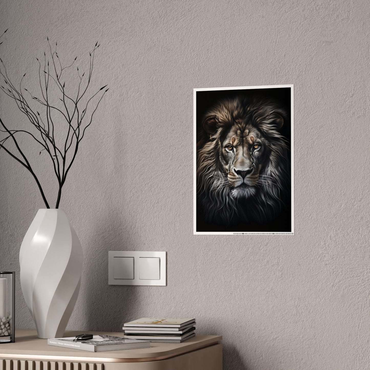 Lion Majestic Lion Wall Art, Animal Gloss Poster, Home Decor Gift for Wildlife Lovers, Office Wall Hanging - VYBE Shop