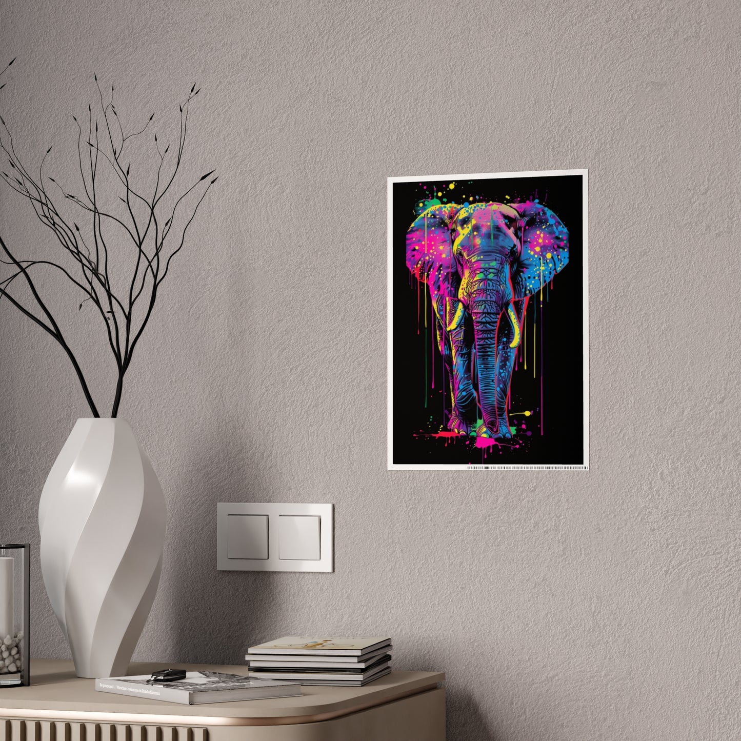 Vibrant Elephant Art Poster for Stunning Glossy Wall Decor - VYBE Shop