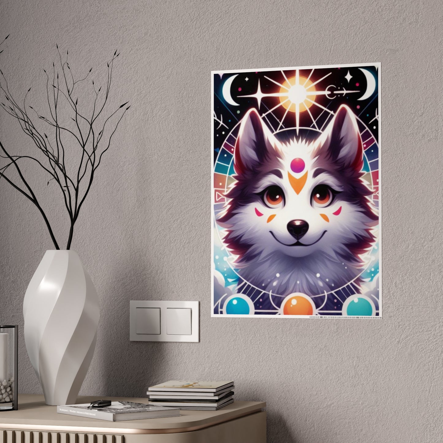 Cosmic Wolf Poster | Astrological Art for Home Decor - VYBE Shop