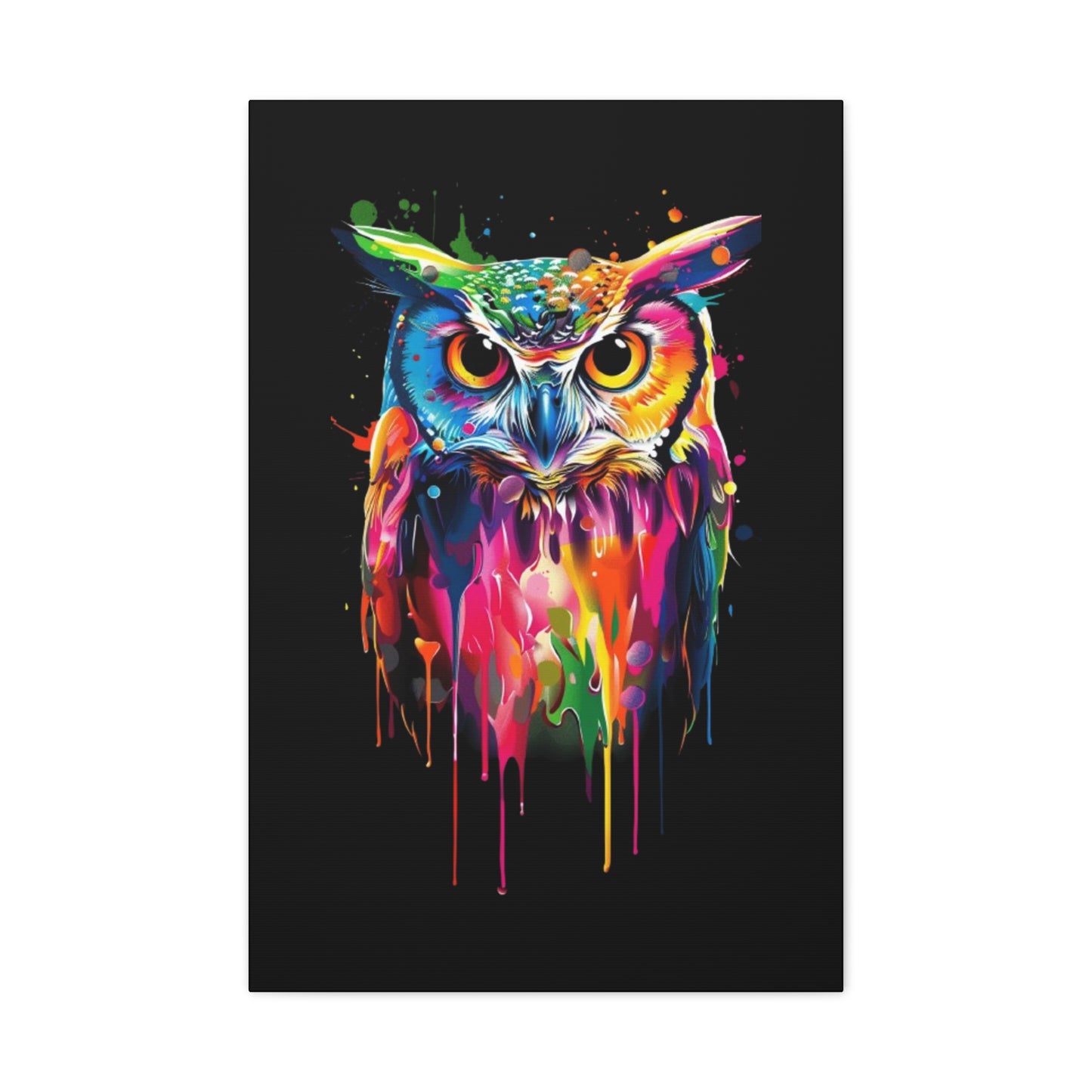 Neon Owl Matte Canvas Framed Print - VYBE Shop