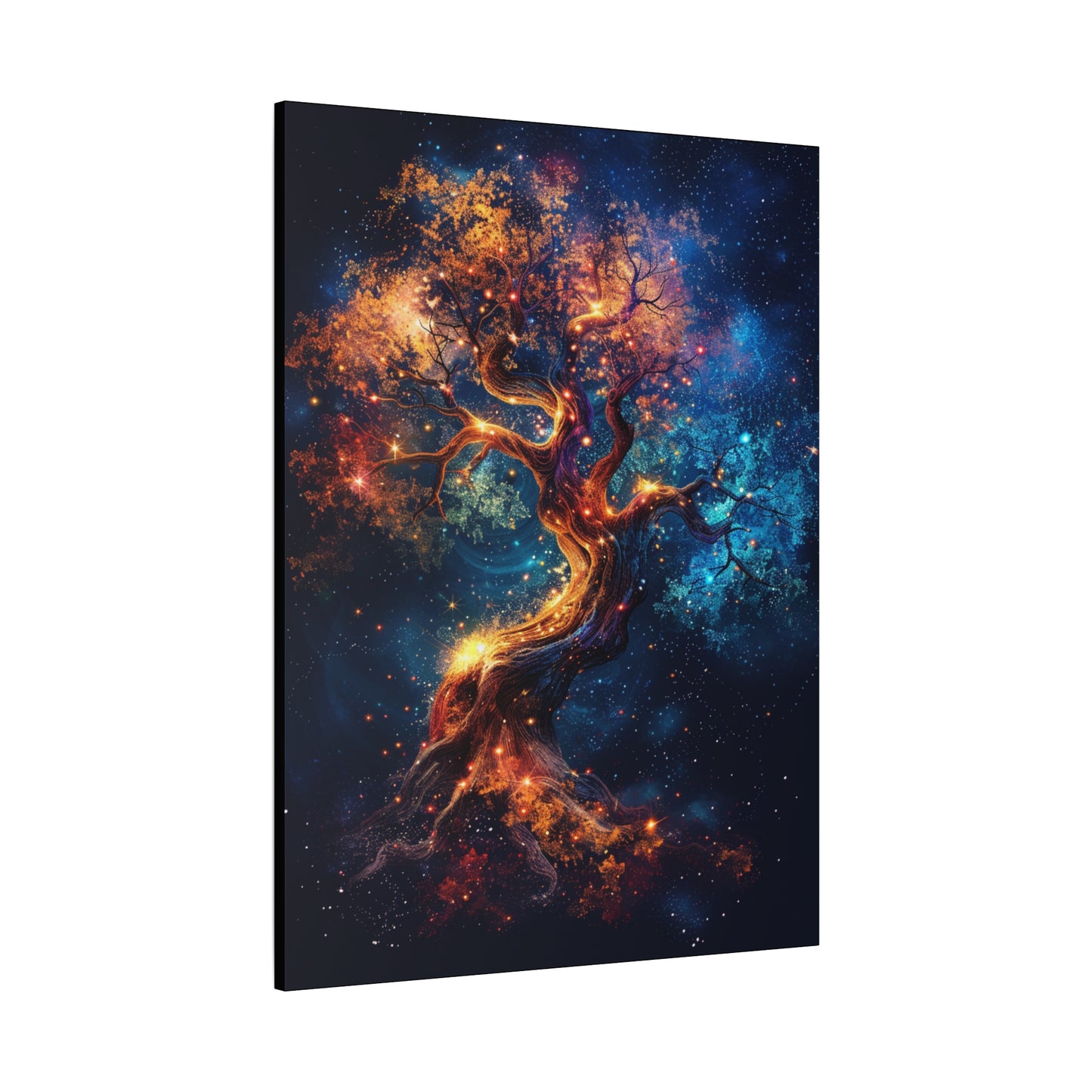 Galactic Tree Canvas Print, Vibrant Cosmic Art, Home Décor, Gift for Nature Lovers, Unique Wall Art, Space-Themed Decoration - VYBE Shop