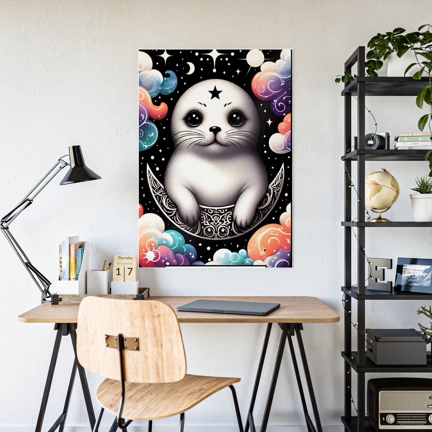 Whimsical Seal Poster, Cute Animal Decor - VYBE Shop