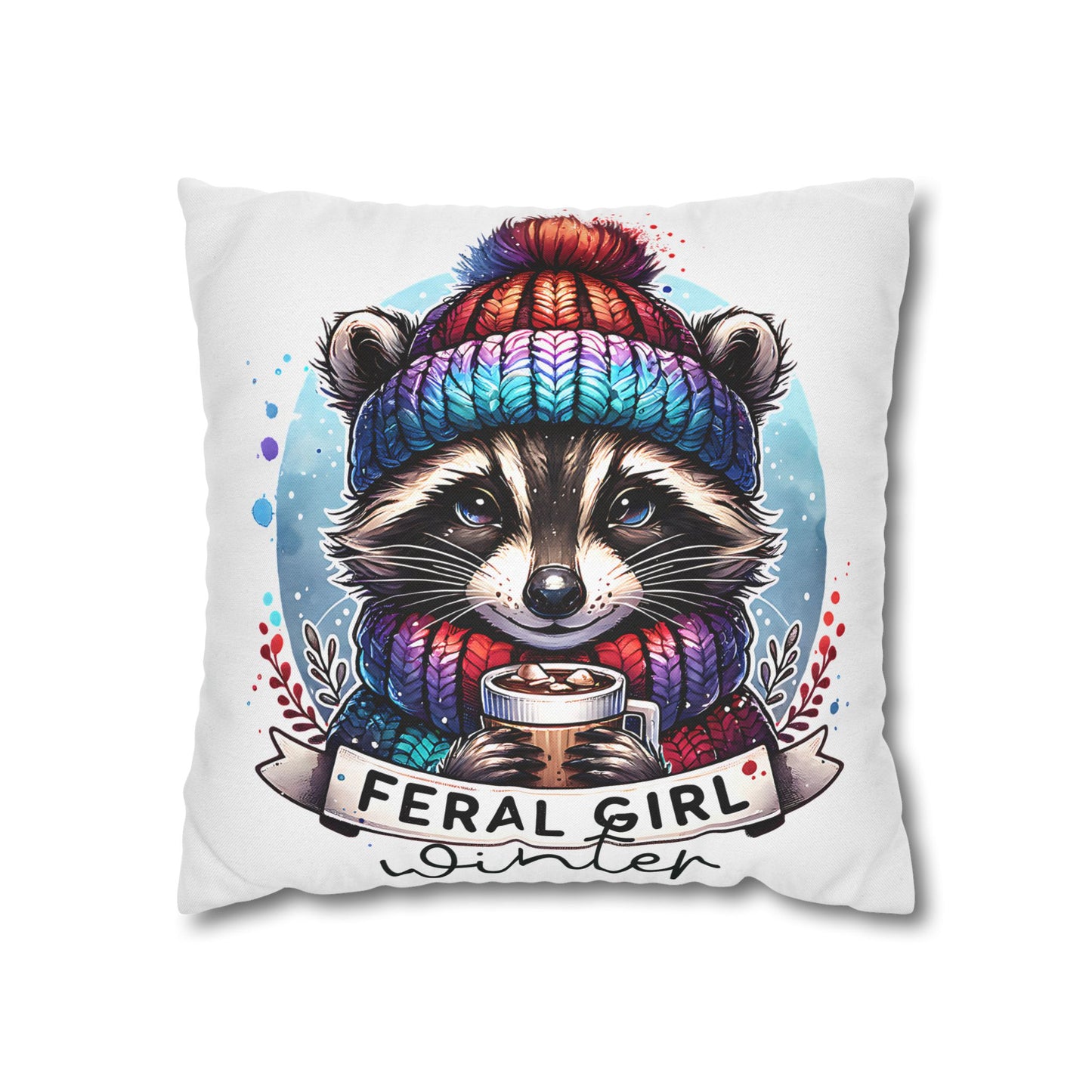 Feral Girl Winter Pillowcase - Cozy Decor for Animal Lovers, Perfect Winter Chill Vibe Home Accent Cushion Cover - VYBE Shop
