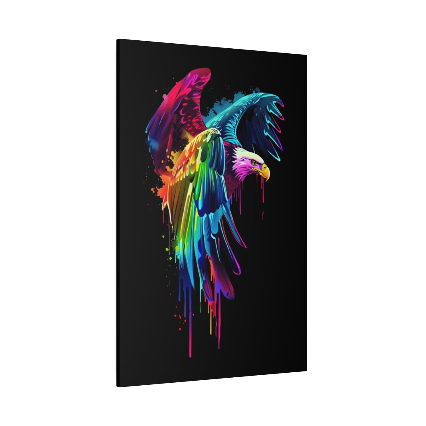 Neon Eagle Canvas Art, Colorful Wall Decor, Animal Lover Gift, Rainbow Decor, Home Sweet Home, Colorful Eagle Painting - VYBE Shop